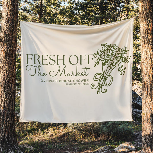 Fresh Off The Market Sign Fresh Off The Market Bridal Shower Banner Minimalist Bridal Shower Sign Flower Market Bridal Shower Decorations