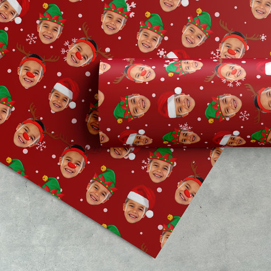 Personalized Christmas Wrapping paper Face Gift Wrap Santa Wrapping Paper Photo Christmas Gift Wrapping Xmas Paper Custom Holiday Gift Tag
