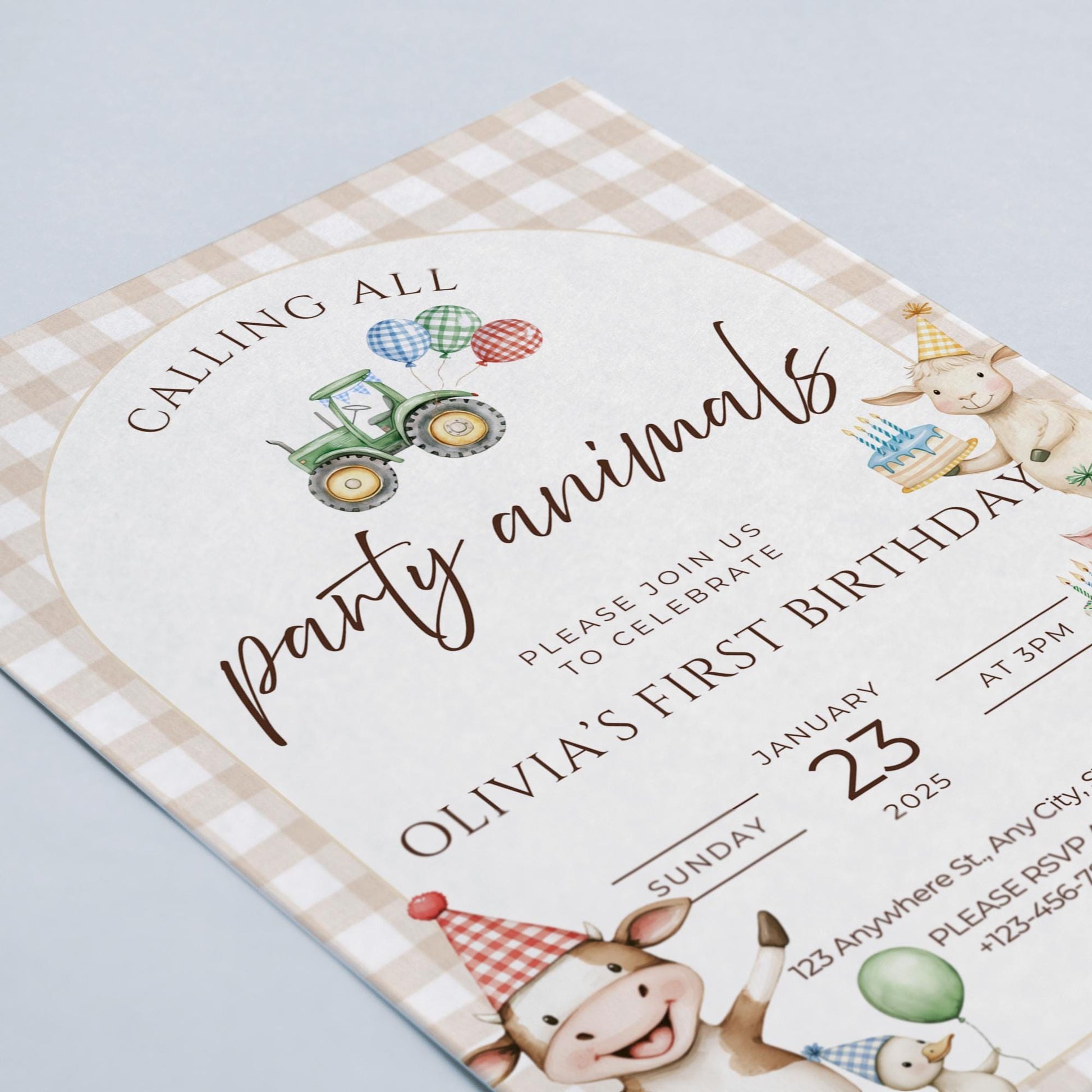 Farm Birthday Invitation Farm Animals Party Invites Barnyard Animals Ranch Kids Birthday Invitation Calling All Party Animals Birthday Evite