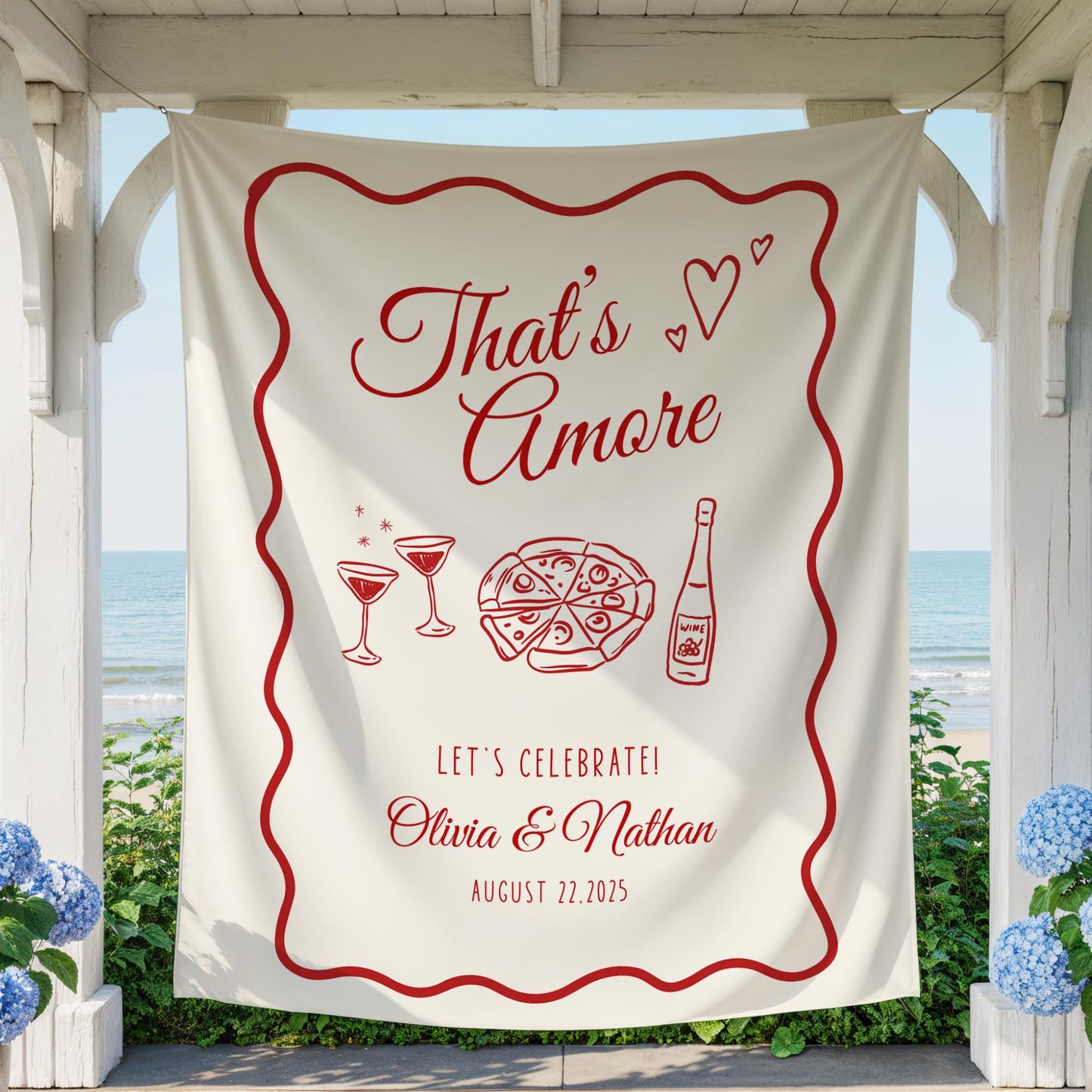 That&#39;s Amore Engagement Party Welcome Sign Amore Bridal Shower Sign Whimsical Italian Theme Bachelorette Pizza Rehearsal Dinner Decor