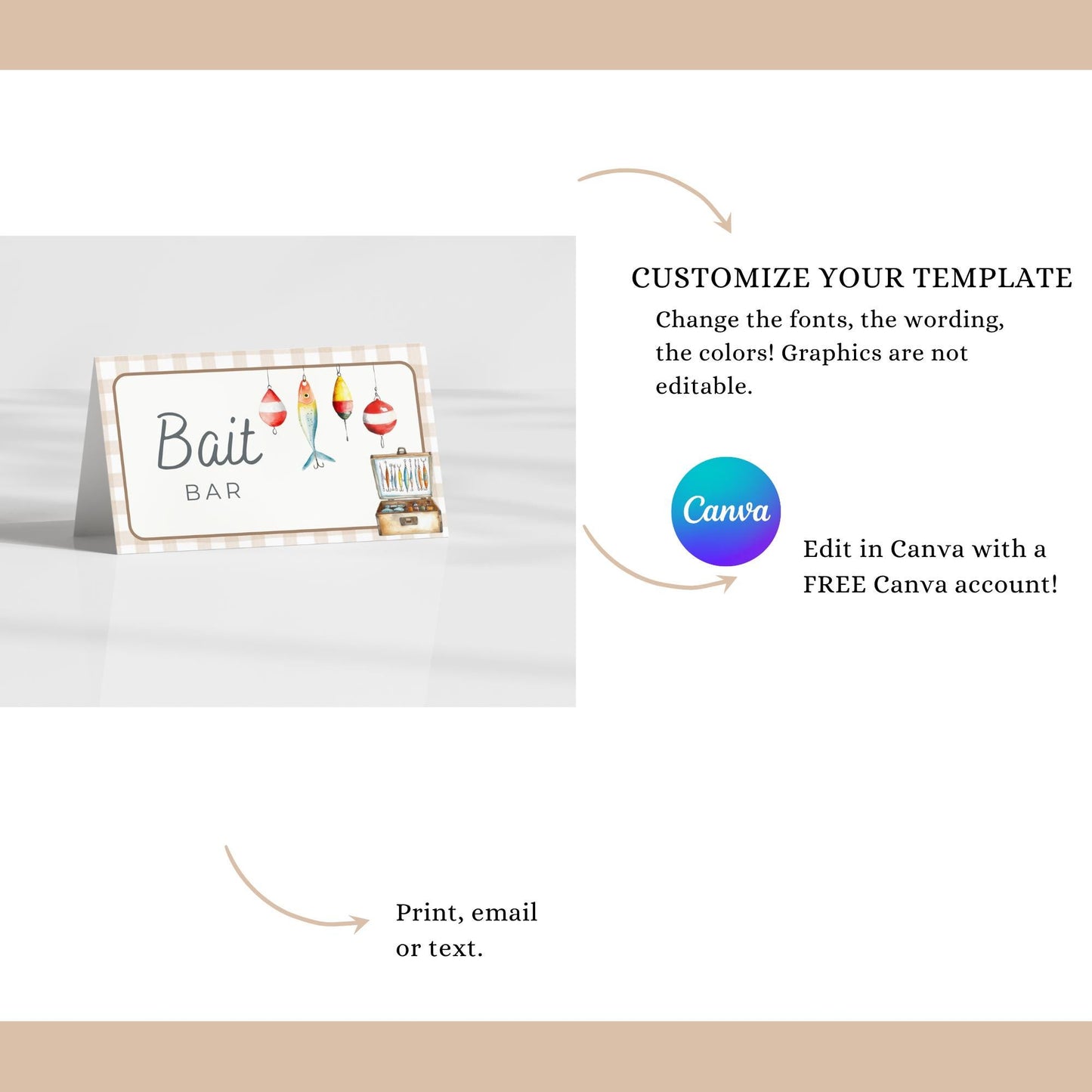 OFishAlly One Birthday Buffet Labels Fishing 1st Birthday Place Cards First Birthday Food Labels The Big One Birthday Reeling in the Fun