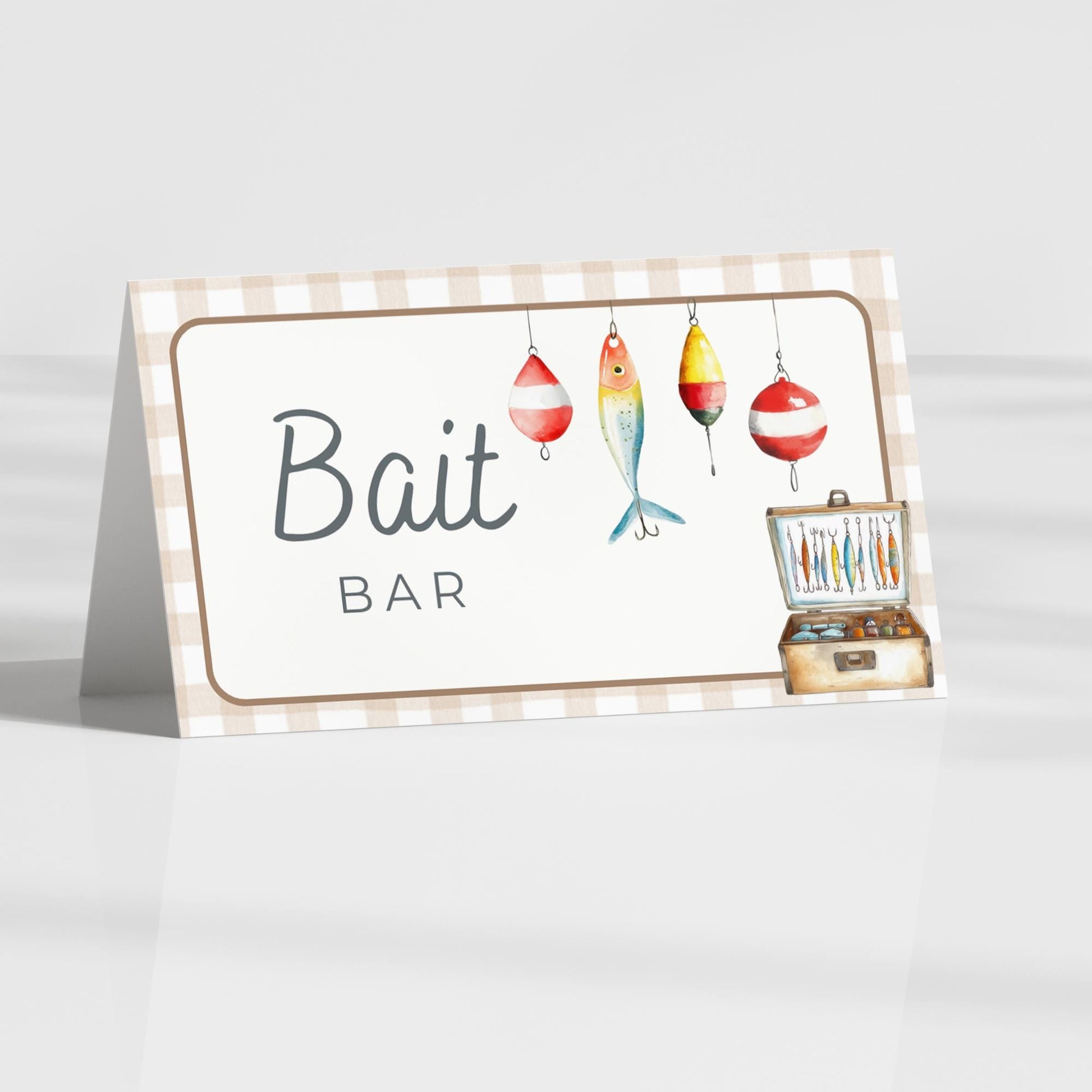 OFishAlly One Birthday Buffet Labels Fishing 1st Birthday Place Cards First Birthday Food Labels The Big One Birthday Reeling in the Fun