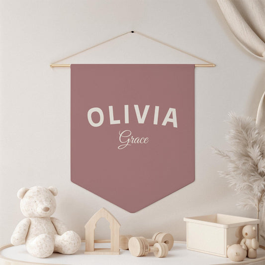 Custom Name Pennant Custom Pennant Personalized Name Wall Banner Kids Nursery Decor Baby Room Decor Baby Girl Pennant Custom Name Flag