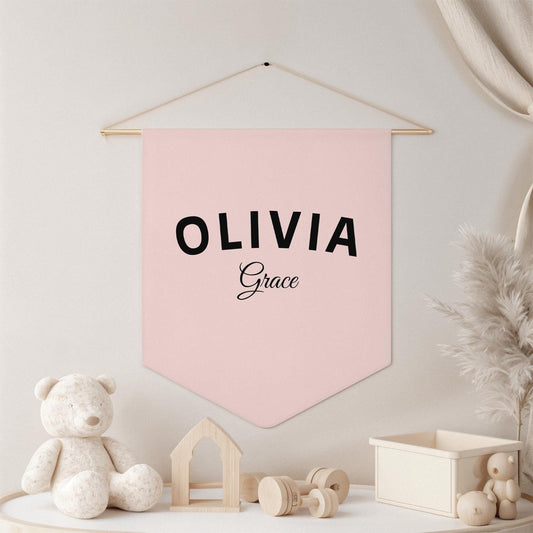 Custom Name Pennant Custom Pennant Personalized Name Wall Banner Kids Nursery Decor Baby Room Decor Baby Girl Pennant Custom Name Flag