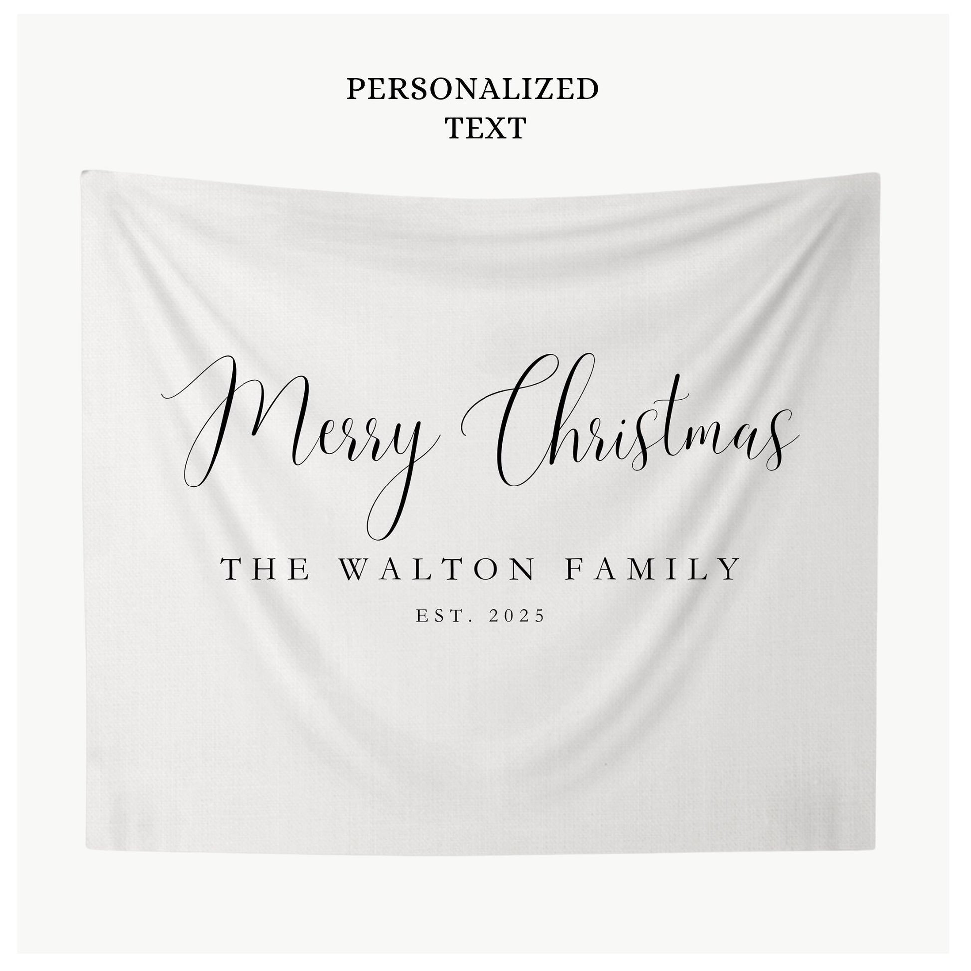 Personalized Family Christmas Sign Last Name Sign Family First Christmas Wall Hanging Merry Christmas Sign Custom Holiday Banner