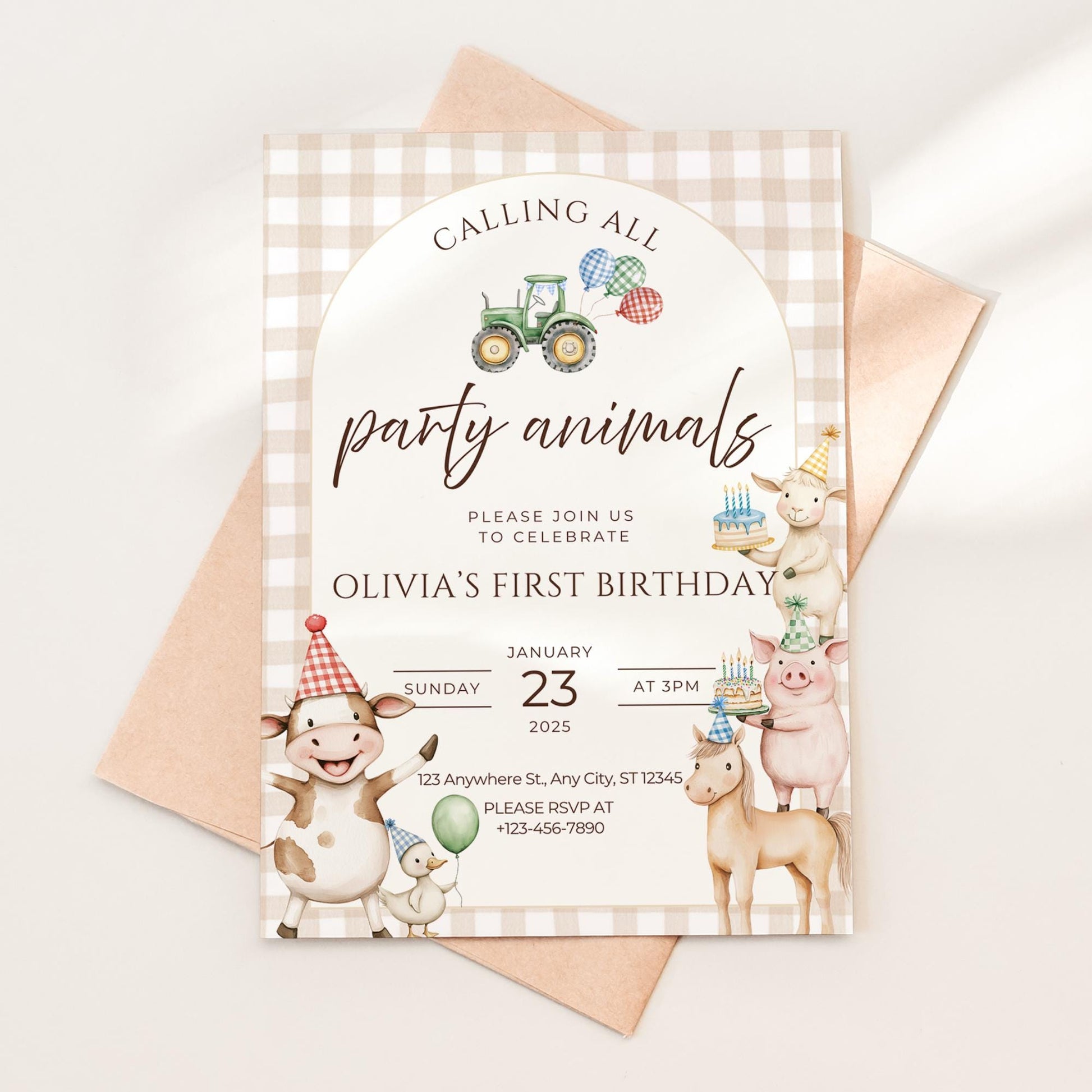 Farm Birthday Invitation Farm Animals Party Invites Barnyard Animals Ranch Kids Birthday Invitation Calling All Party Animals Birthday Evite