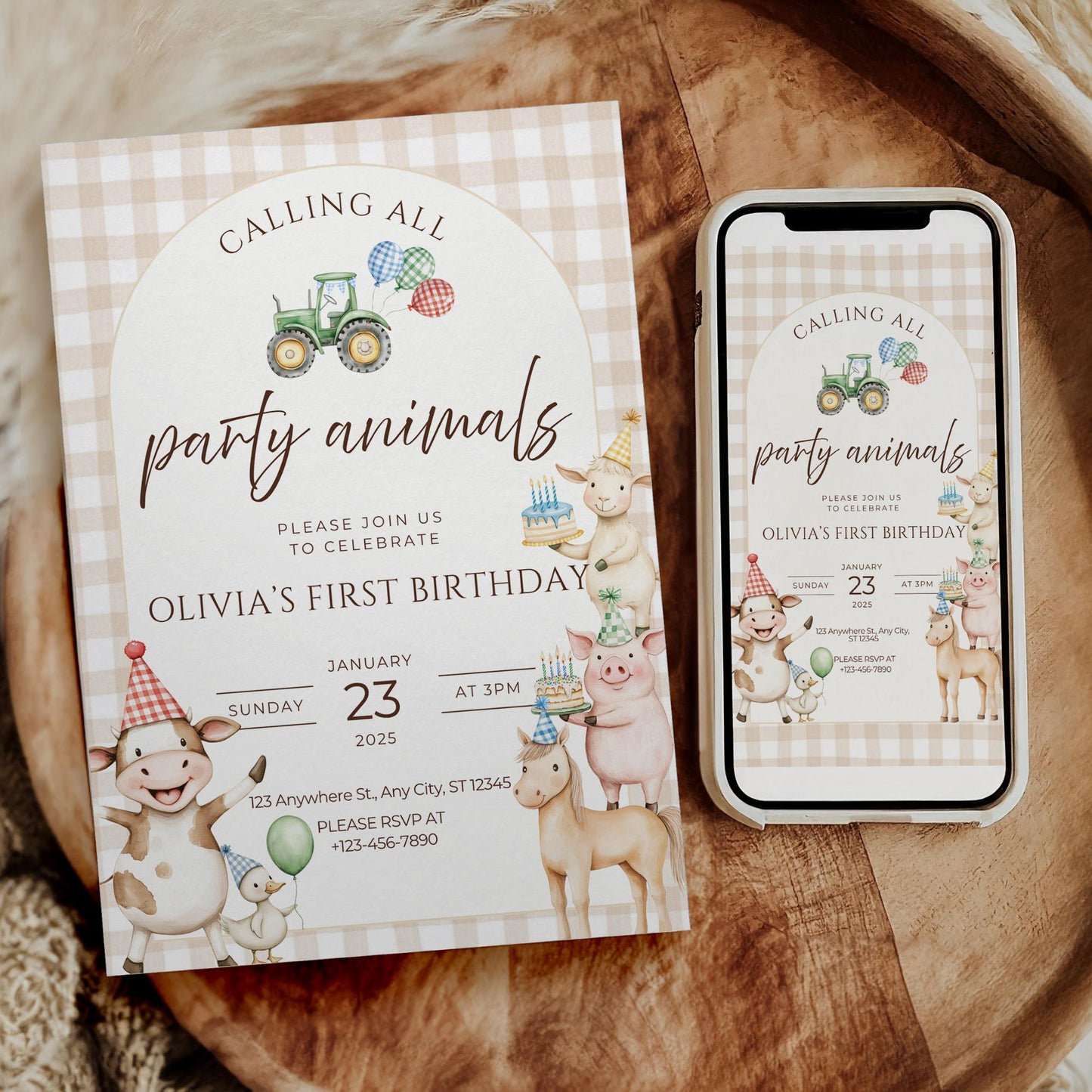 Farm Birthday Invitation Farm Animals Party Invites Barnyard Animals Ranch Kids Birthday Invitation Calling All Party Animals Birthday Evite