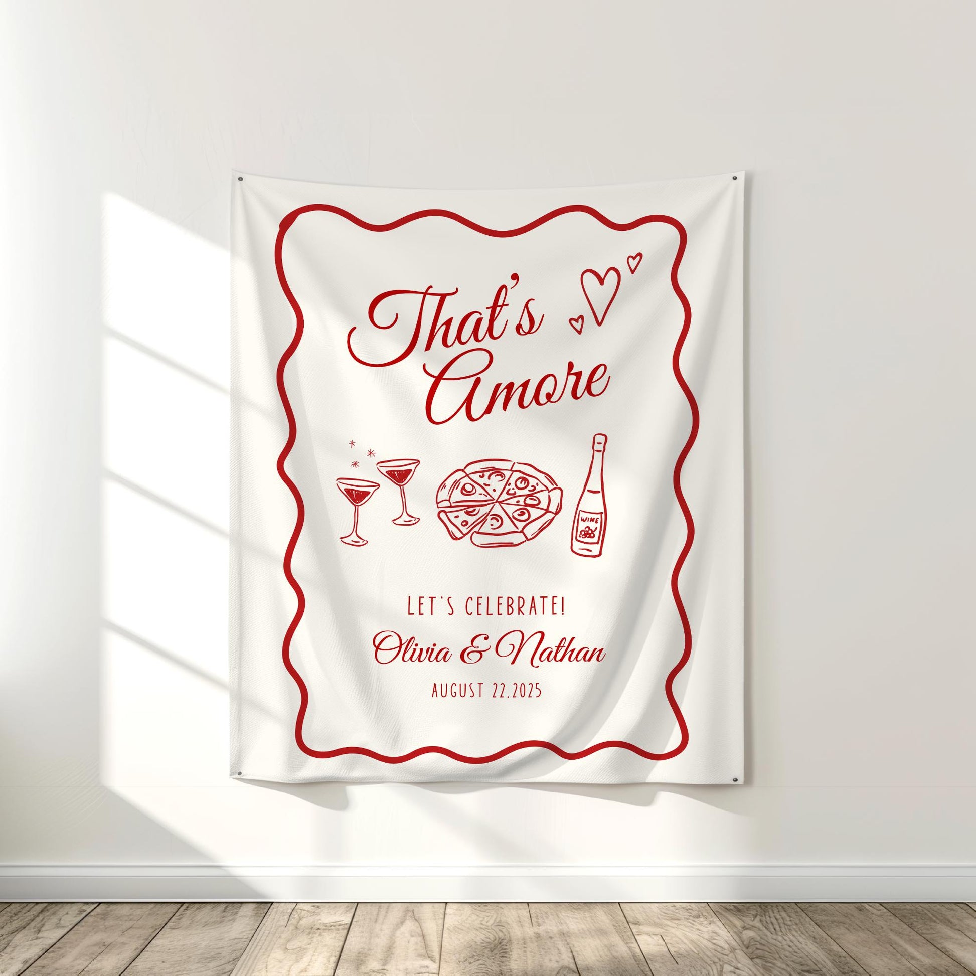 That&#39;s Amore Engagement Party Welcome Sign Amore Bridal Shower Sign Whimsical Italian Theme Bachelorette Pizza Rehearsal Dinner Decor