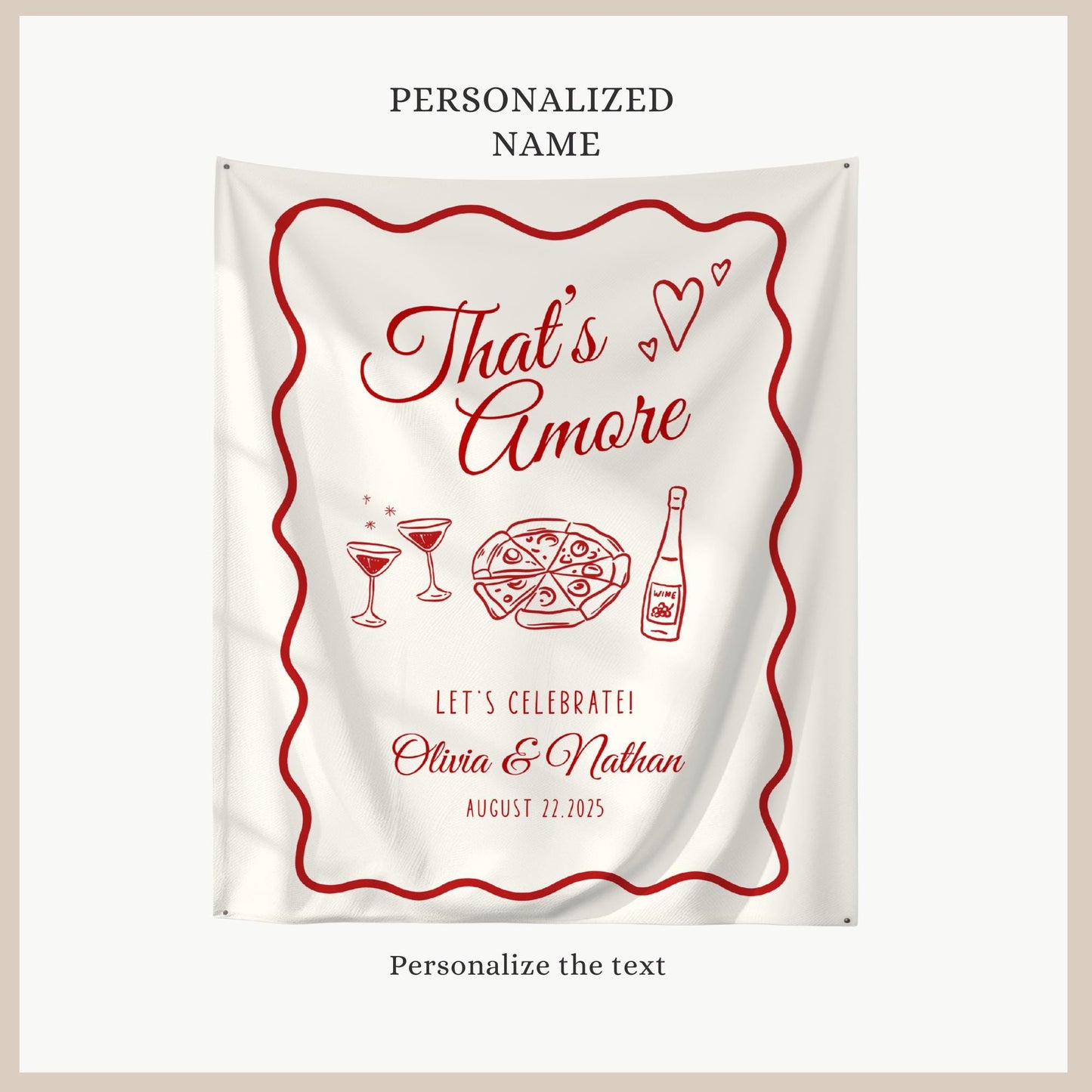 That&#39;s Amore Engagement Party Welcome Sign Amore Bridal Shower Sign Whimsical Italian Theme Bachelorette Pizza Rehearsal Dinner Decor