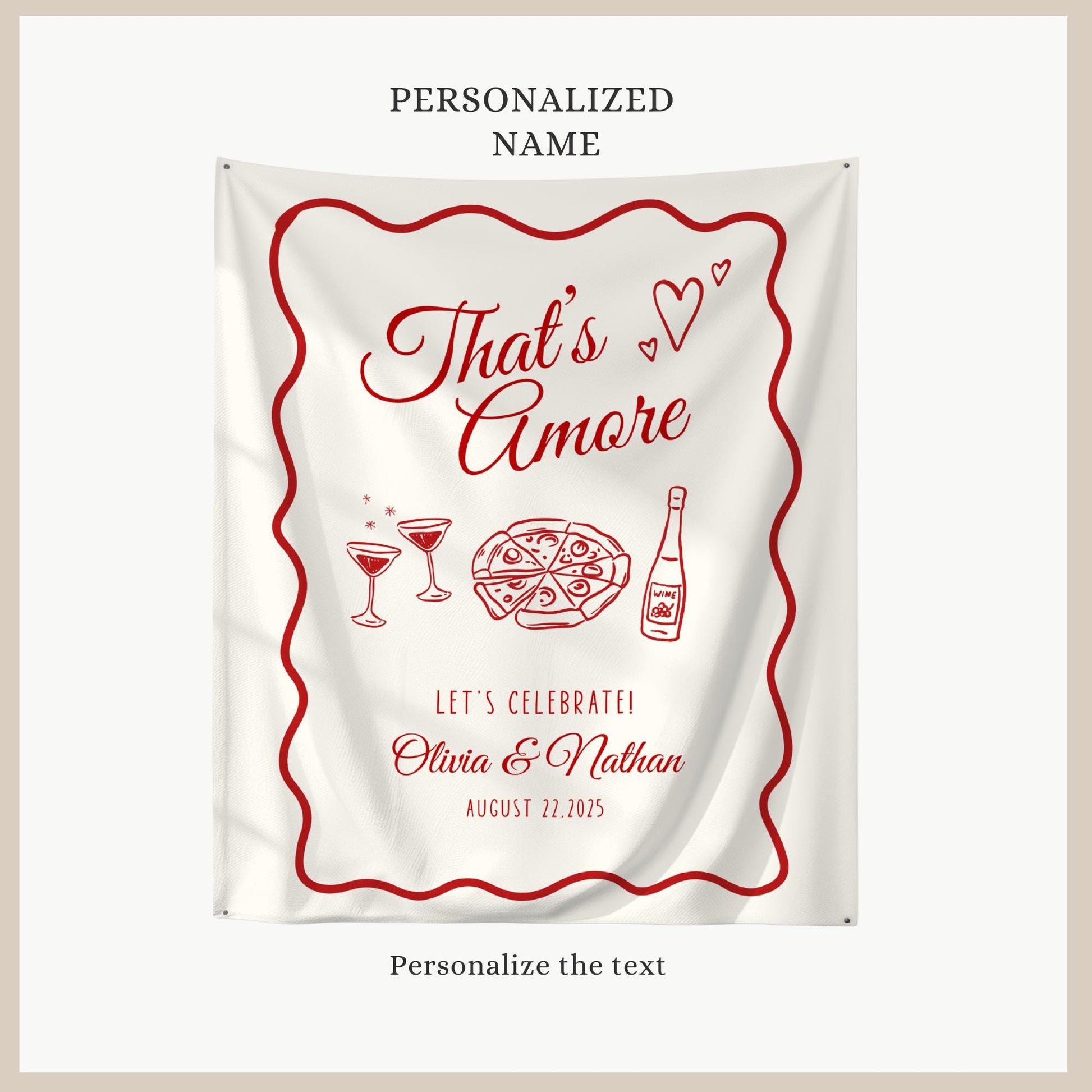 That&#39;s Amore Engagement Party Welcome Sign Amore Bridal Shower Sign Whimsical Italian Theme Bachelorette Pizza Rehearsal Dinner Decor