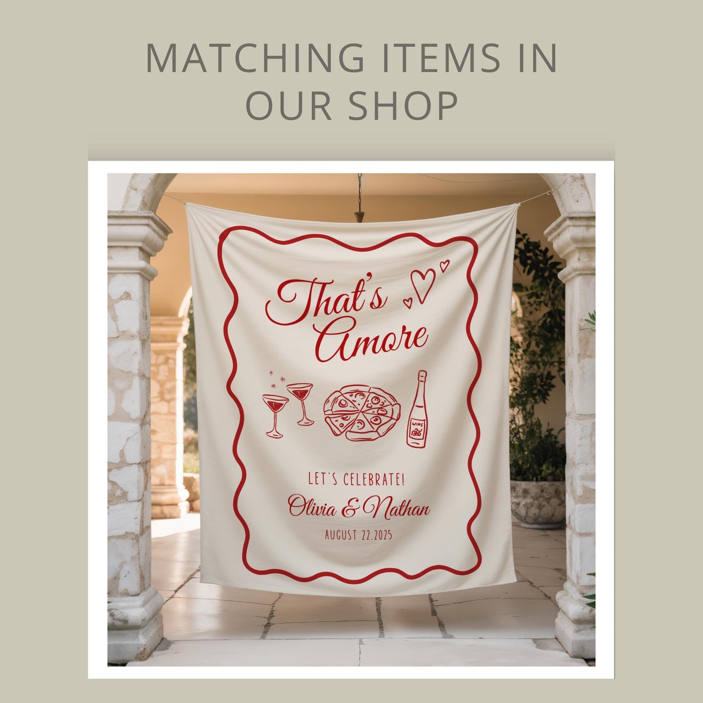 That&#39;s Amore Engagement Party Welcome Sign Amore Bridal Shower Sign Whimsical Italian Theme Bachelorette Pizza Rehearsal Dinner Decor