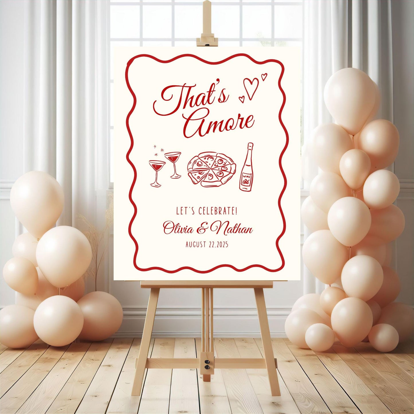 That&#39;s Amore Engagement Party Welcome Sign Amore Bridal Shower Sign Whimsical Italian Theme Bachelorette Pizza Rehearsal Dinner Decor