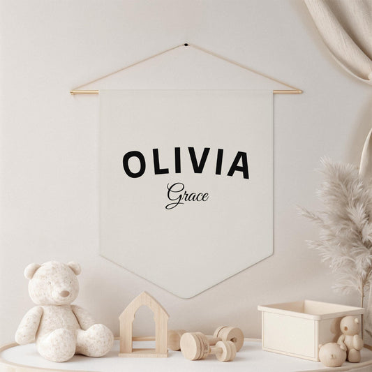 Custom Name Pennant Custom Pennant Personalized Name Wall Banner Kids Nursery Decor Baby Room Decor Baby Girl Pennant Custom Name Flag