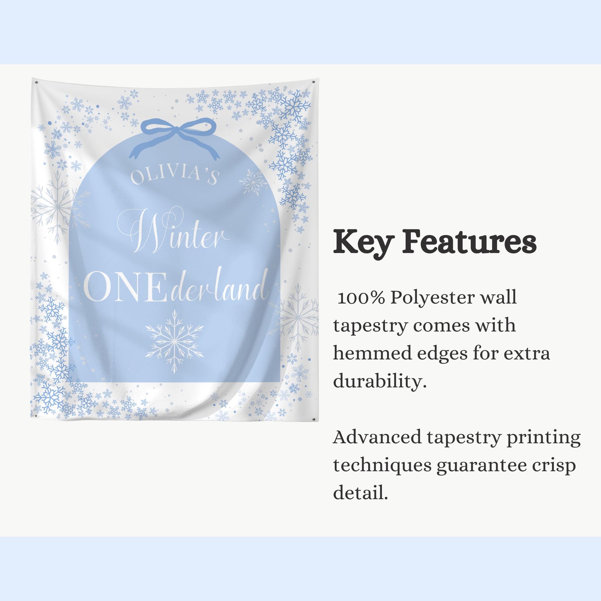 Winter Onederland Birthday Banner Winter Wonderland 1st Birthday Decor Snowflake First Birthday Welcome Sign, Christmas Birthday Tapestry