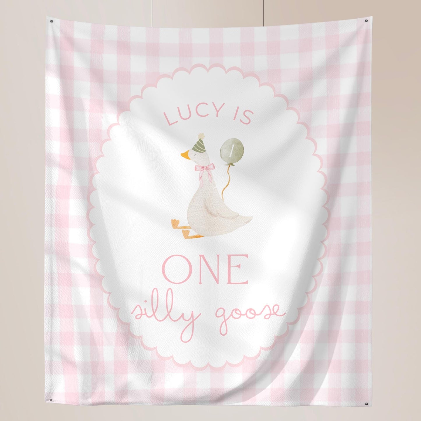 One Silly Goose Birthday Personalized Banner 1st Birthday Silly Goose Party Decor Photo Backdrop Goose Custom Banner First Birthday Ideas