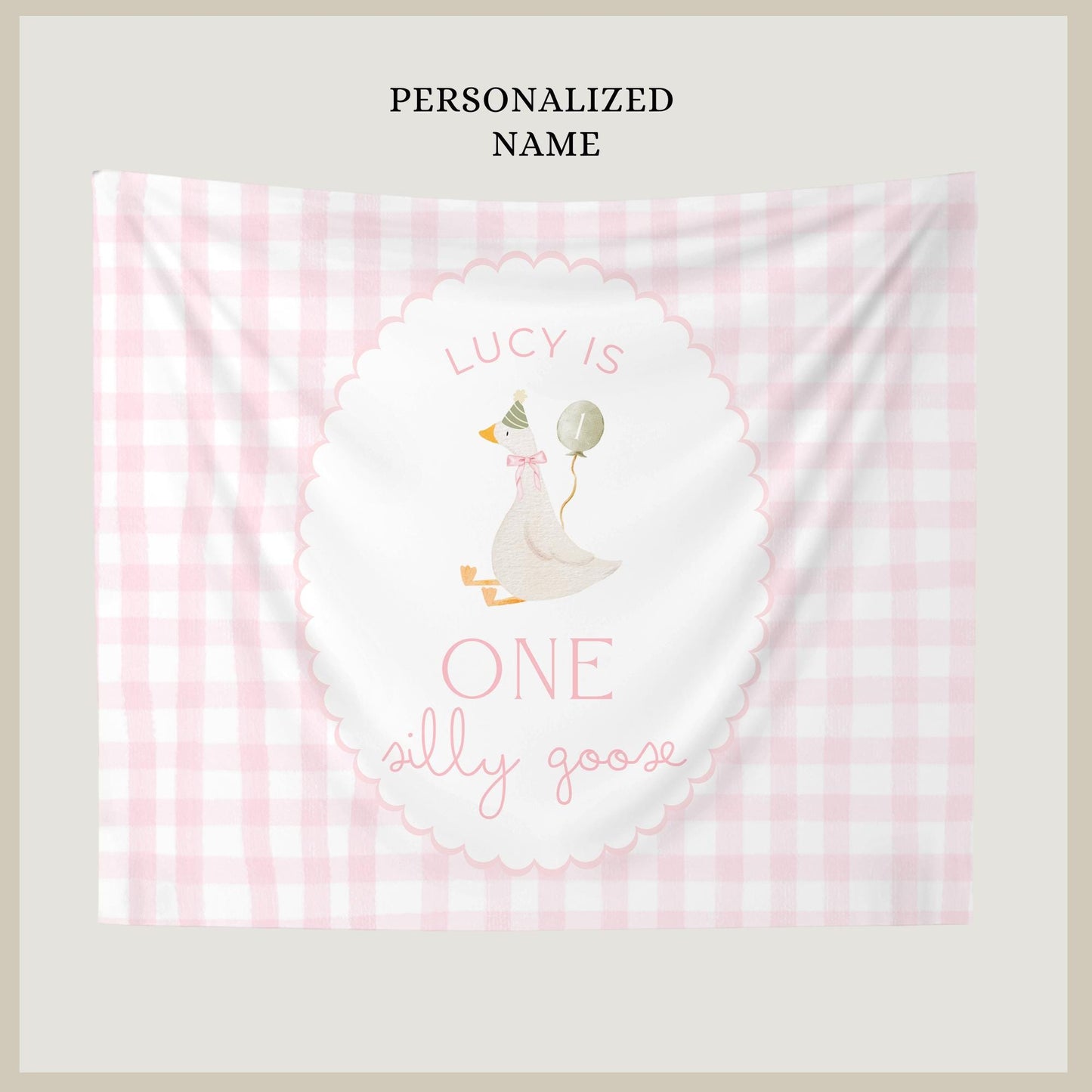 One Silly Goose Birthday Personalized Banner 1st Birthday Silly Goose Party Decor Photo Backdrop Goose Custom Banner First Birthday Ideas