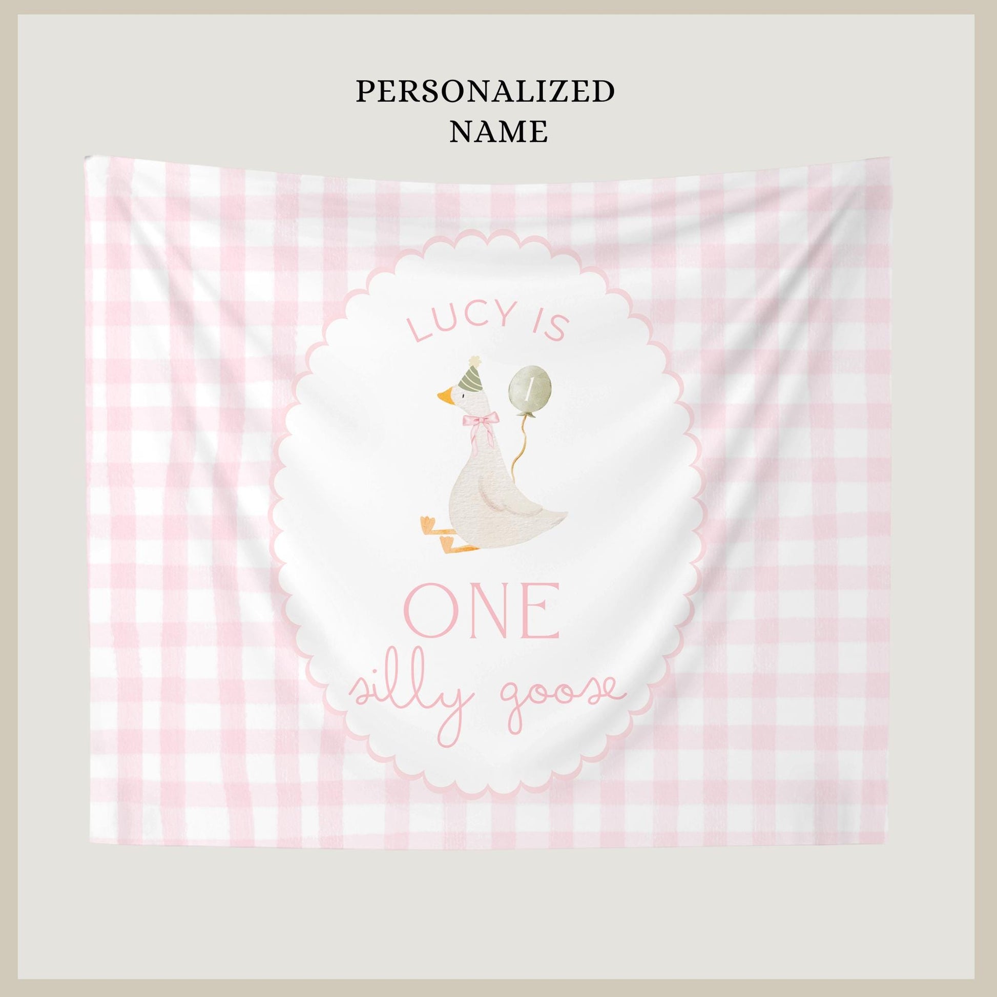 One Silly Goose Birthday Personalized Banner 1st Birthday Silly Goose Party Decor Photo Backdrop Goose Custom Banner First Birthday Ideas