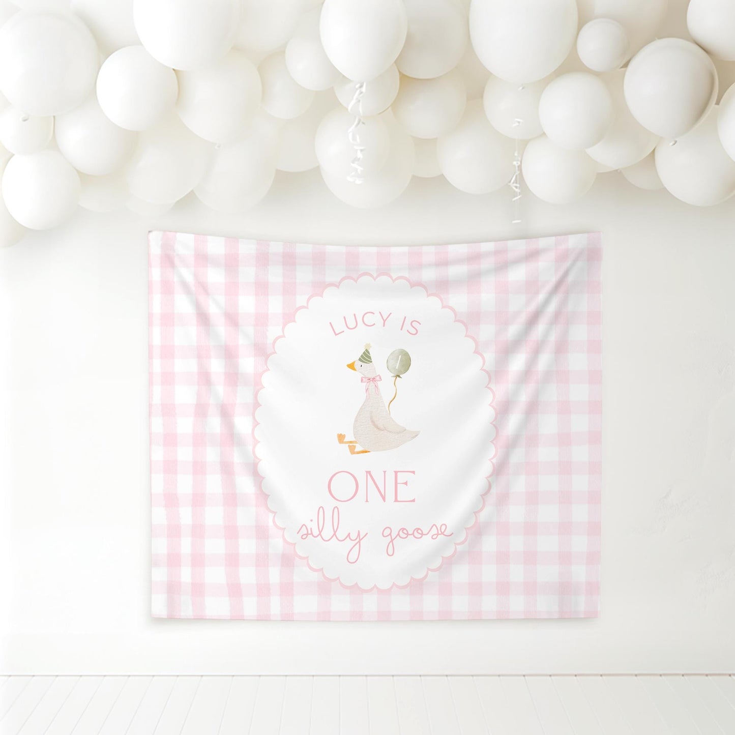 One Silly Goose Birthday Personalized Banner 1st Birthday Silly Goose Party Decor Photo Backdrop Goose Custom Banner First Birthday Ideas