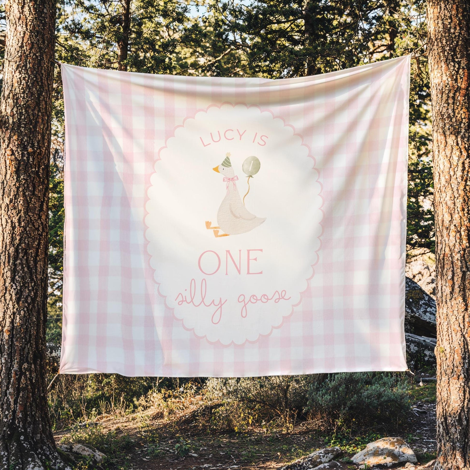 One Silly Goose Birthday Personalized Banner 1st Birthday Silly Goose Party Decor Photo Backdrop Goose Custom Banner First Birthday Ideas