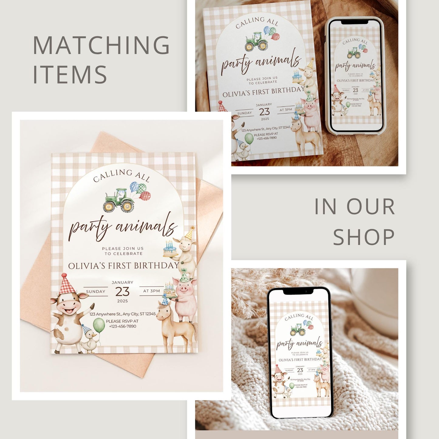 Farm Birthday Personalized Banner 1st Birthday Farm Animals Party Decor Photo Backdrop Barnyard Custom Sign Calling All Party Animals