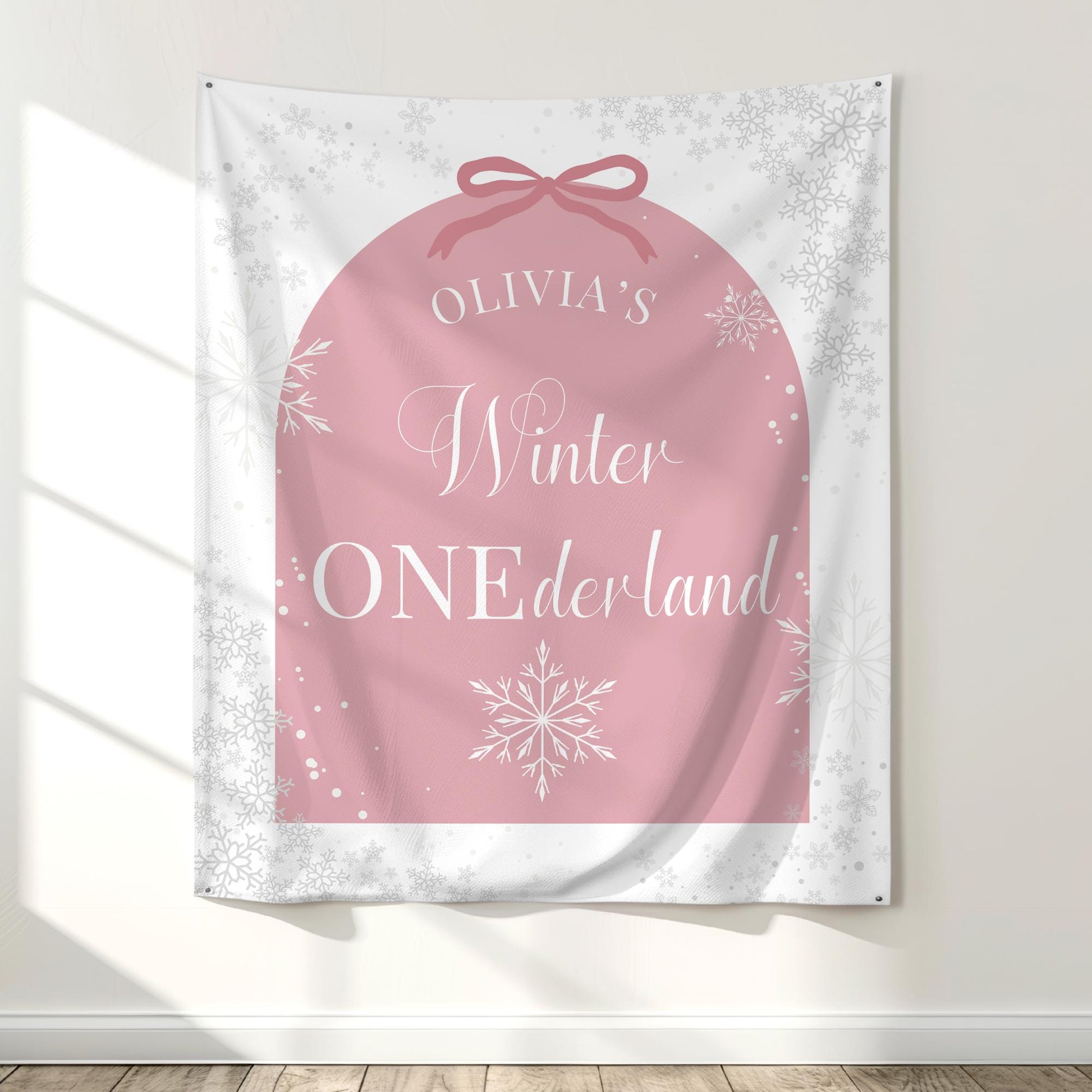 Winter Onederland Birthday Banner Winter Wonderland 1st Birthday Decor Snowflake First Birthday Welcome Sign Christmas Birthday Tapestry