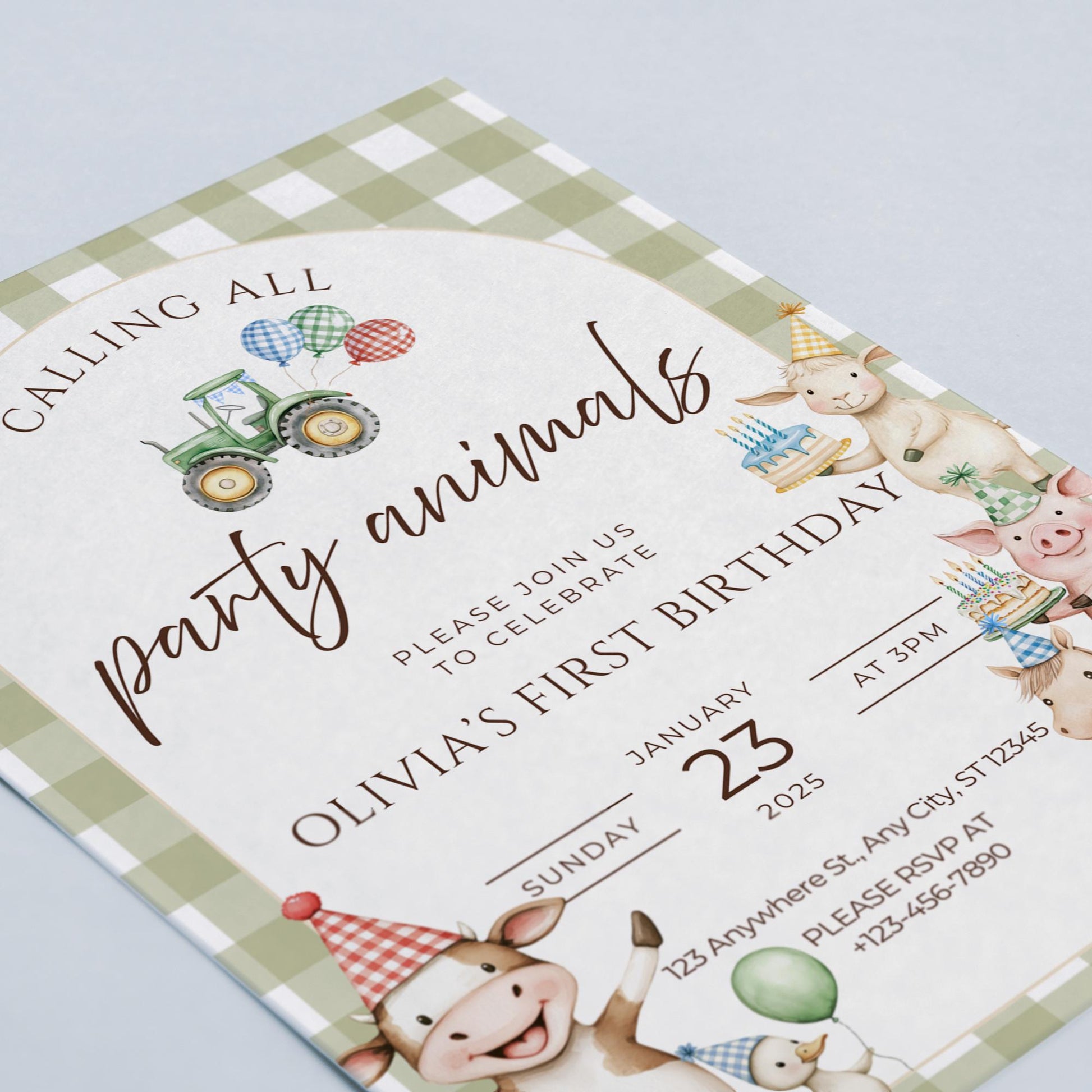 Farm Birthday Invitation Digital Download Party Invitation Farm Animals Birthday Party Animals Birthday Barnyard Theme Country Birthday Fun