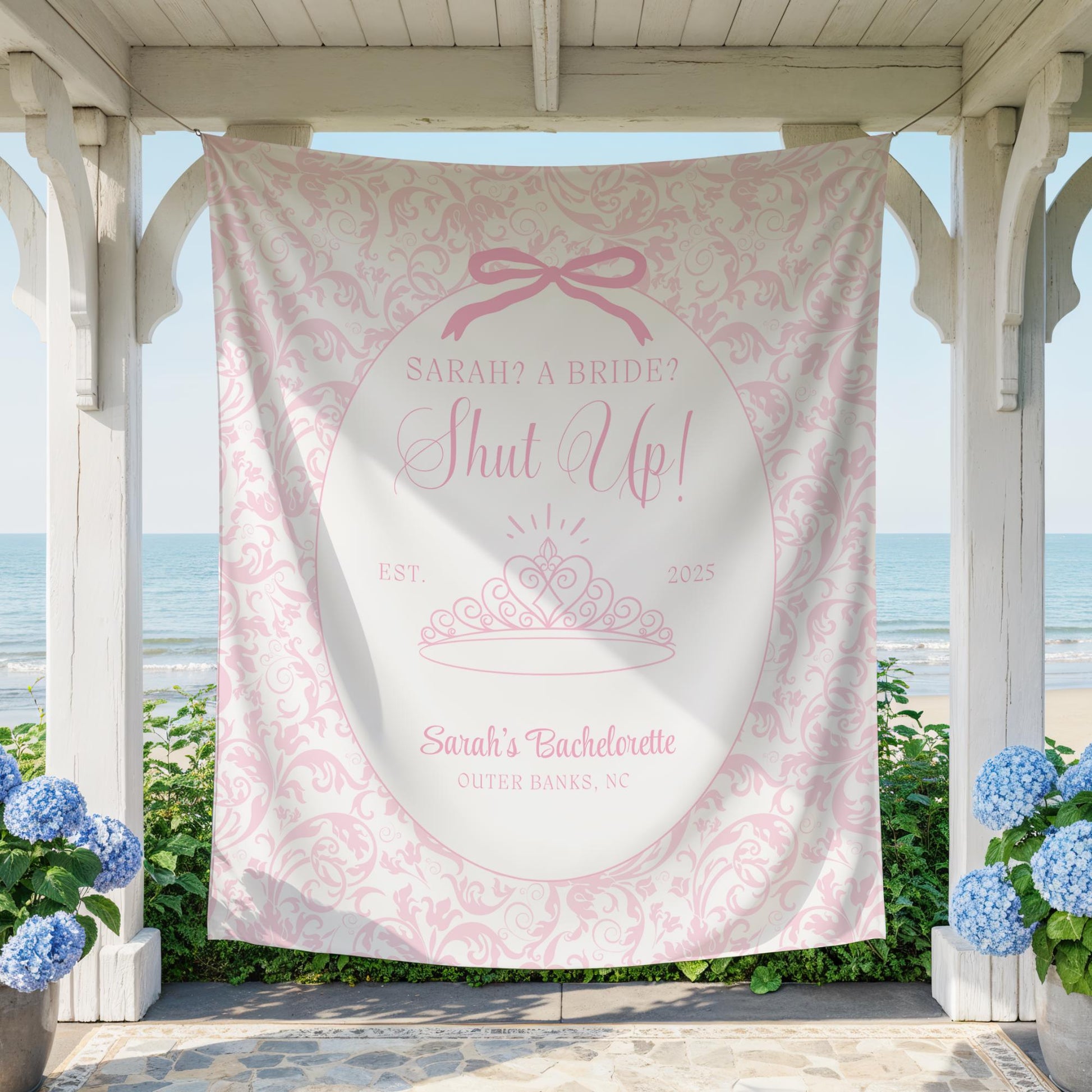 Me? A Bride? Shut Up! Banner Princess Themed Bachelorette Party Supplies Diaries Decor Princess Bridal shower Backdrop Tapestry decor Hen