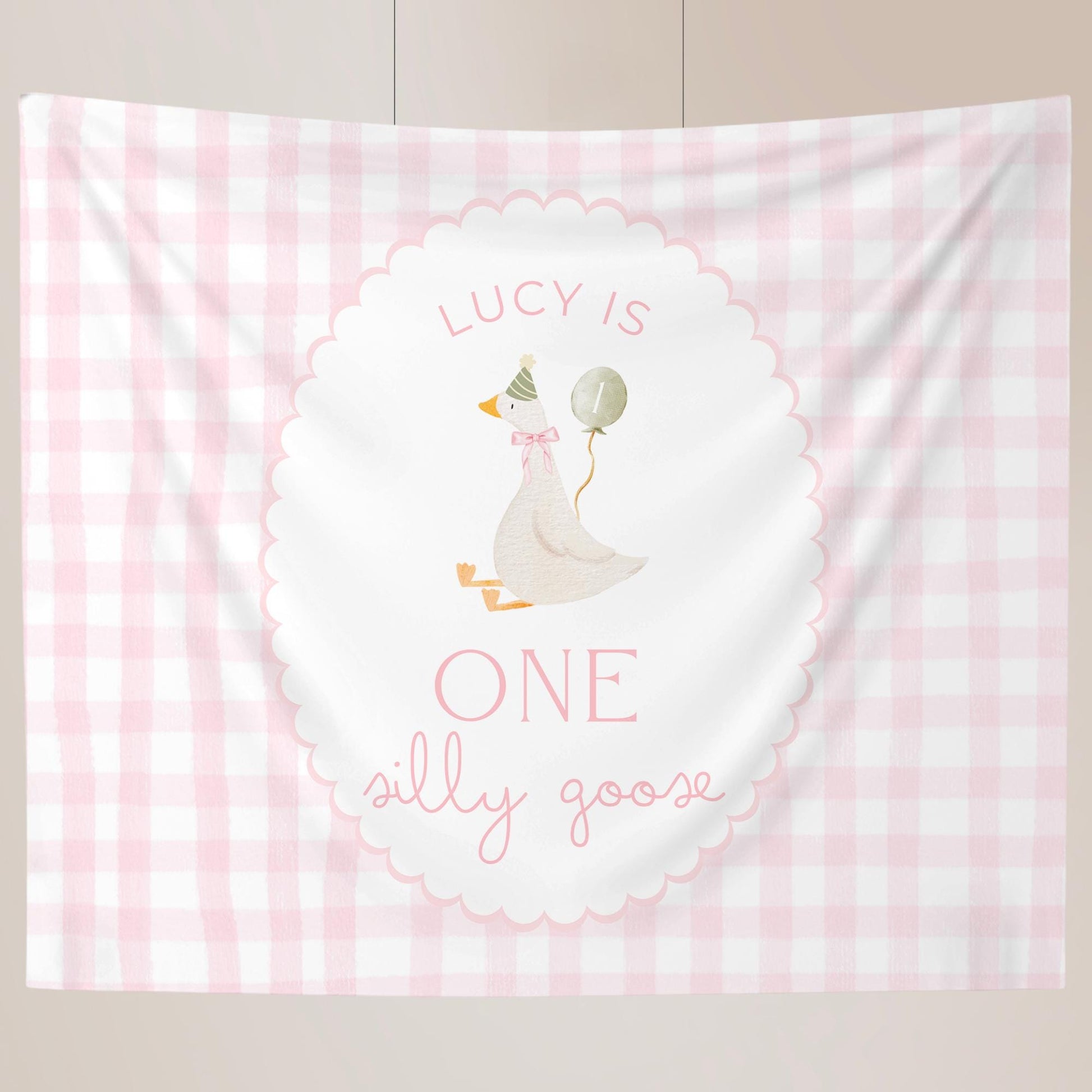 One Silly Goose Birthday Personalized Banner 1st Birthday Silly Goose Party Decor Photo Backdrop Goose Custom Banner First Birthday Ideas