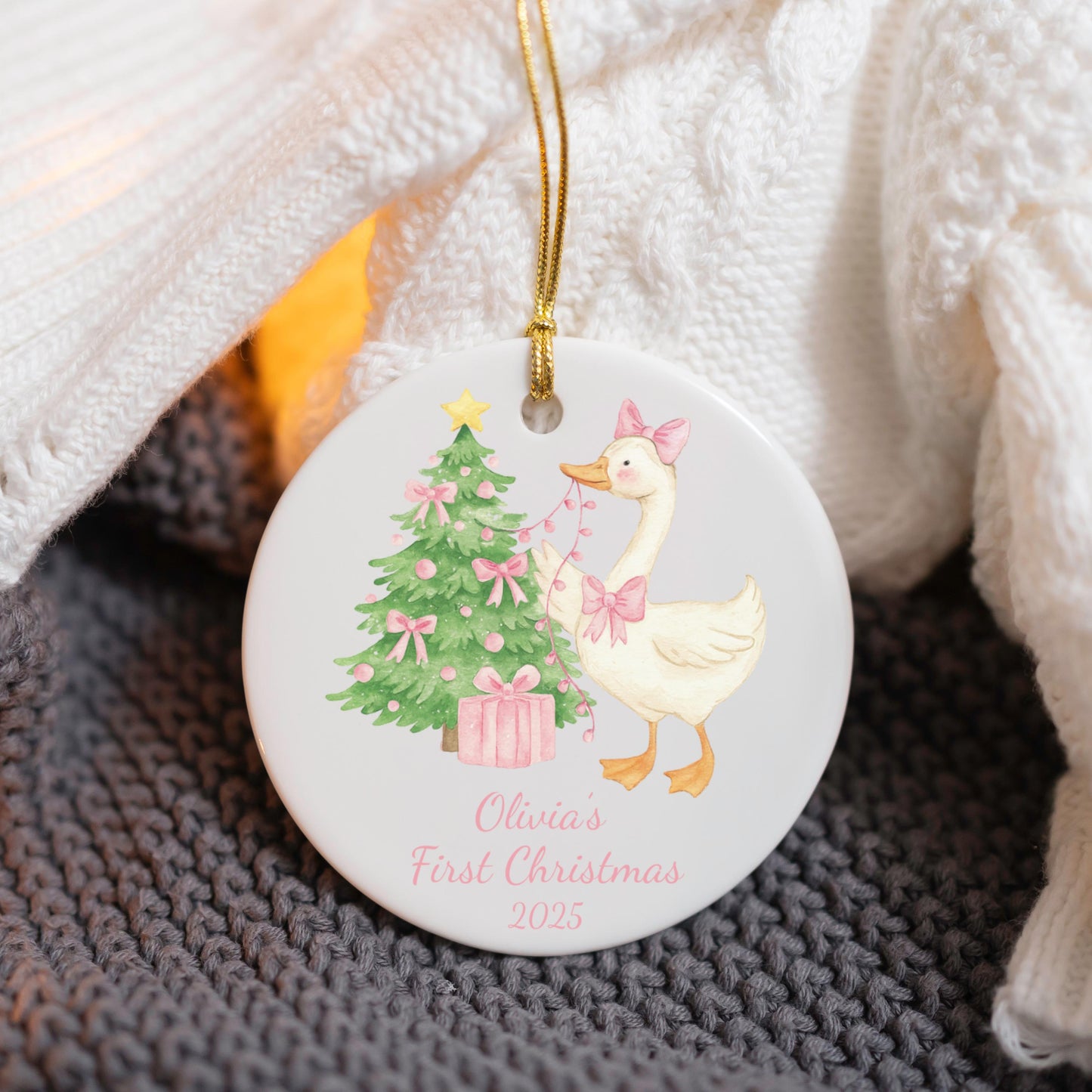 Silly Goose First Christmas Ornament, Custom Baby&#39;s First Xmas Keepsake, Unique Gift for New Parents