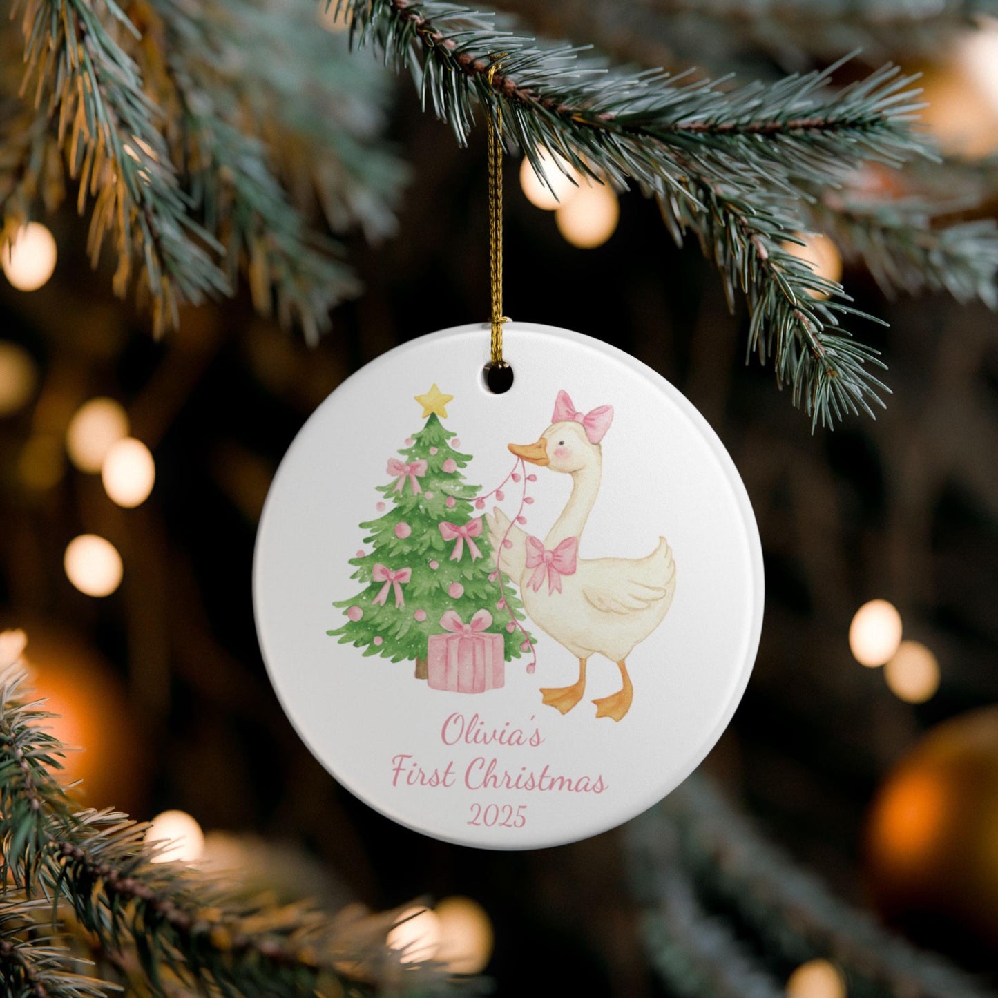 Silly Goose First Christmas Ornament, Custom Baby&#39;s First Christmas Gift, Unique Holiday Keepsake for Families
