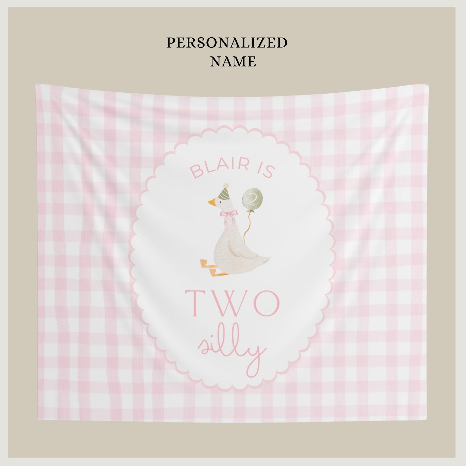 Two Silly Goose Birthday Personalized Banner 2nd Birthday Silly Goose Party Decor Photo Backdrop Goose Custom Banner Second Birthday Ideas