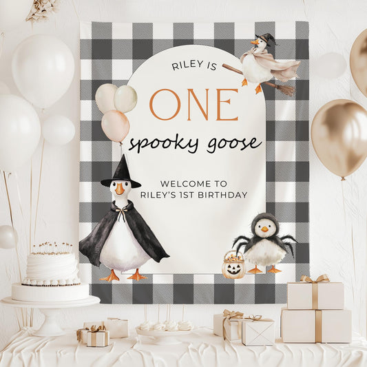 one silly goose, spooky one invite, 1st birthday spooky, 1st birthday boy, spooky one birthday, 1st birthday banner, halloween boy invite, spooktacular party, welcome sign, first boo day, halloween birthday, halloween party, one spooky goose