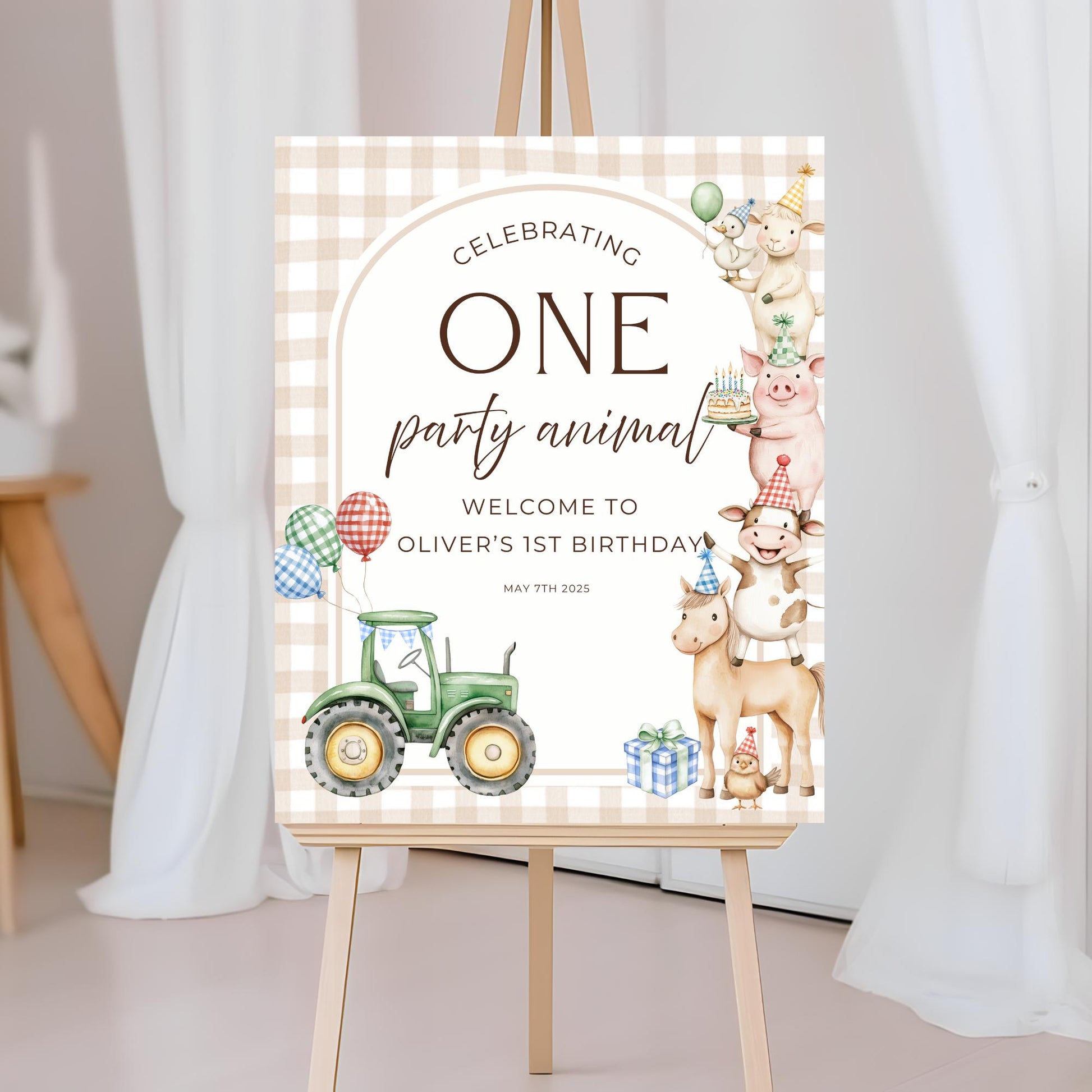Farm Animal Birthday Welcome Sign Editable First Birthday Party Animals Decor Printable Farm Sign Template Barnyard 1st Birthday Sign