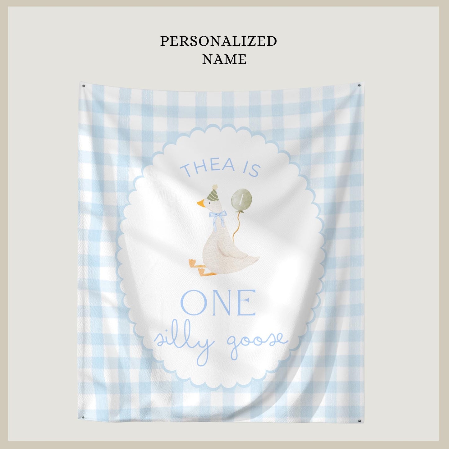 One Silly Goose Birthday Personalized Banner 1st Birthday Silly Goose Party Decor Photo Backdrop Goose Custom Banner First Birthday Ideas