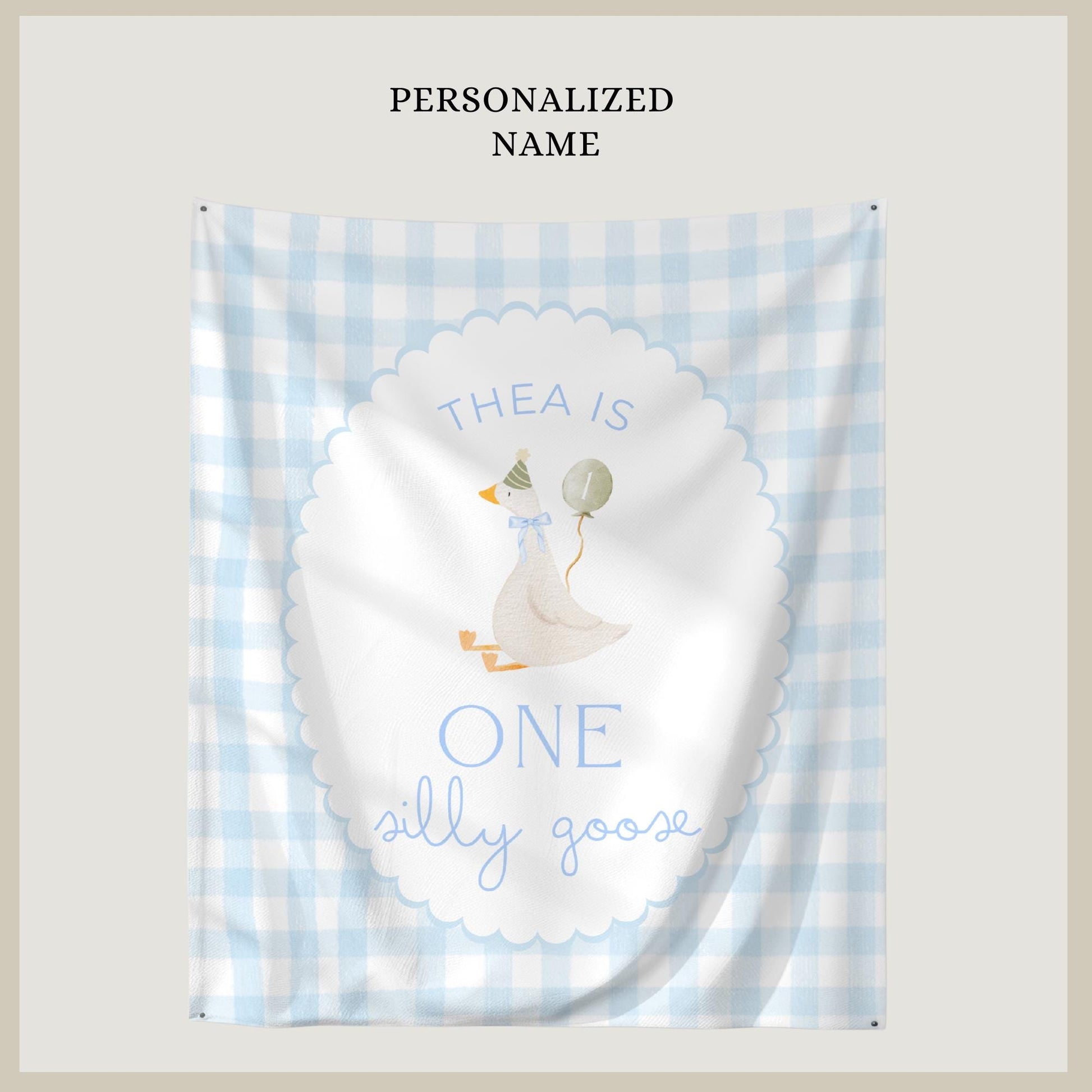 One Silly Goose Birthday Personalized Banner 1st Birthday Silly Goose Party Decor Photo Backdrop Goose Custom Banner First Birthday Ideas
