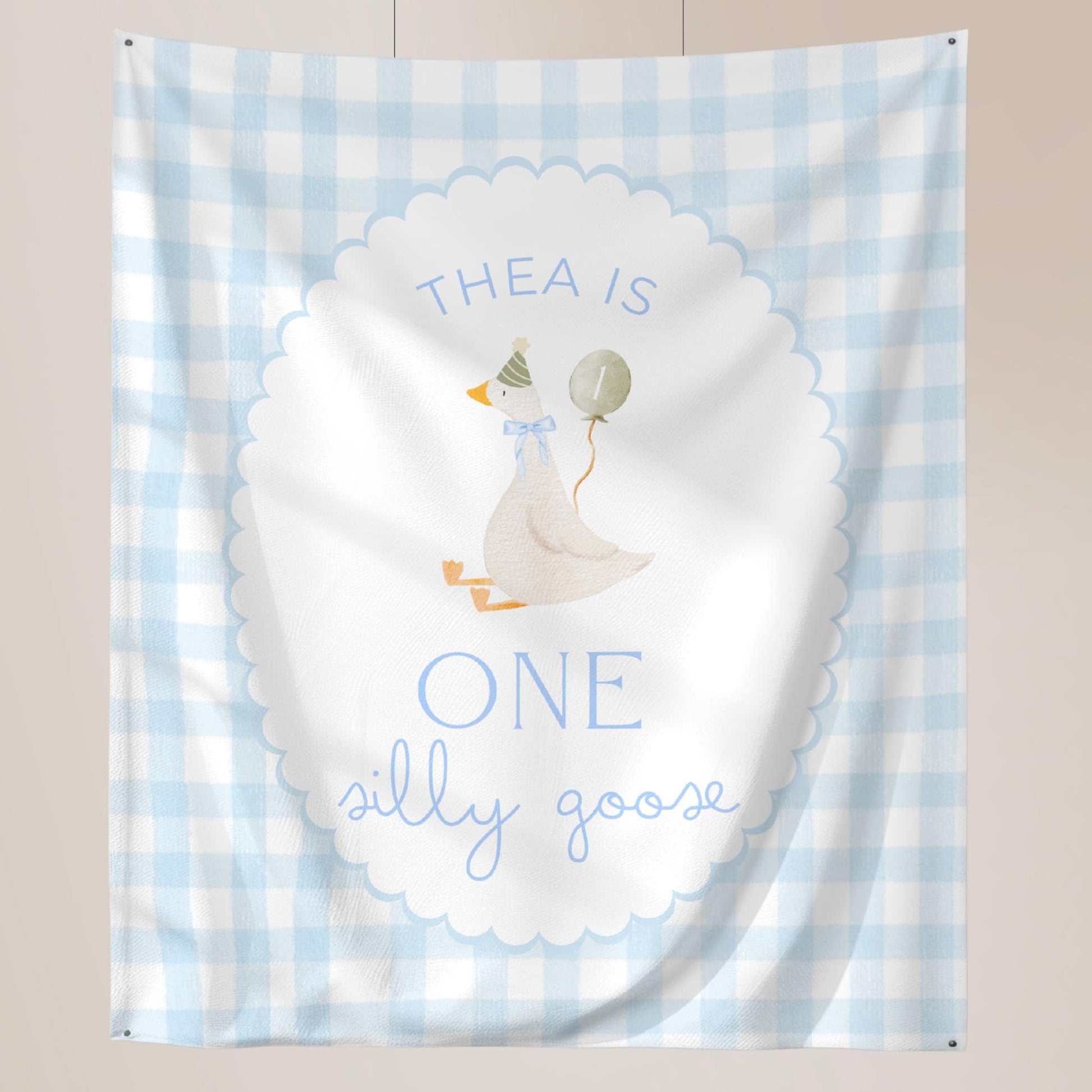 One Silly Goose Birthday Personalized Banner 1st Birthday Silly Goose Party Decor Photo Backdrop Goose Custom Banner First Birthday Ideas