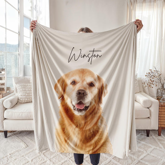 Personalized Pet Blanket Using Pet Photo Name Custom Dog Blanket Cat Picture Blanket Pet Photo Blanket Dog Portrait Dog Mom Dog Dad Gift