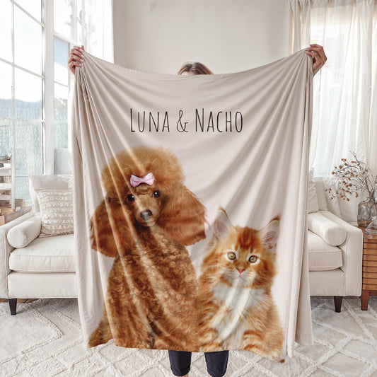 Pet Photo Blanket, Custom Pet Blanket, Personalized Dog Lover Gift, Cozy Memorial Blanket, Unique Keepsake for Pet Owners