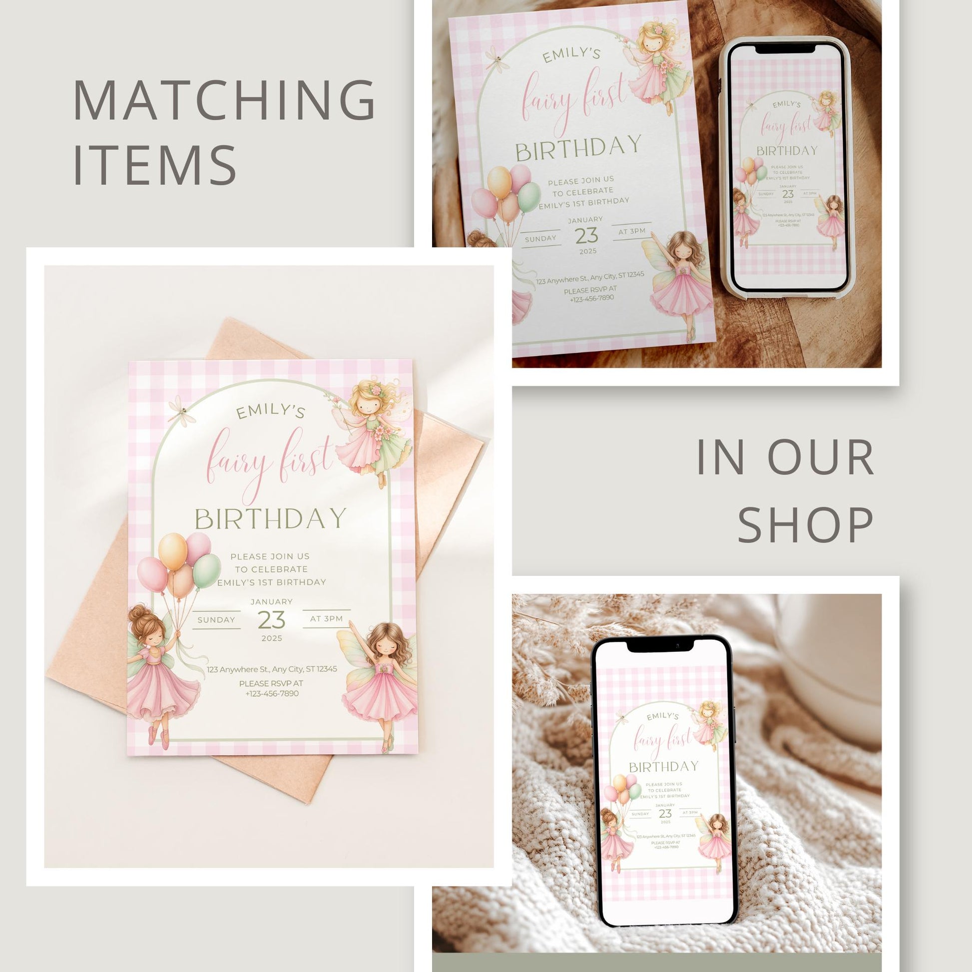 Fairy Garden High Chair Banner + Mini Tassels – First Birthday Decor – ONE Banner – Flower – Pastel –1st Birthday Girl – High Chair Display