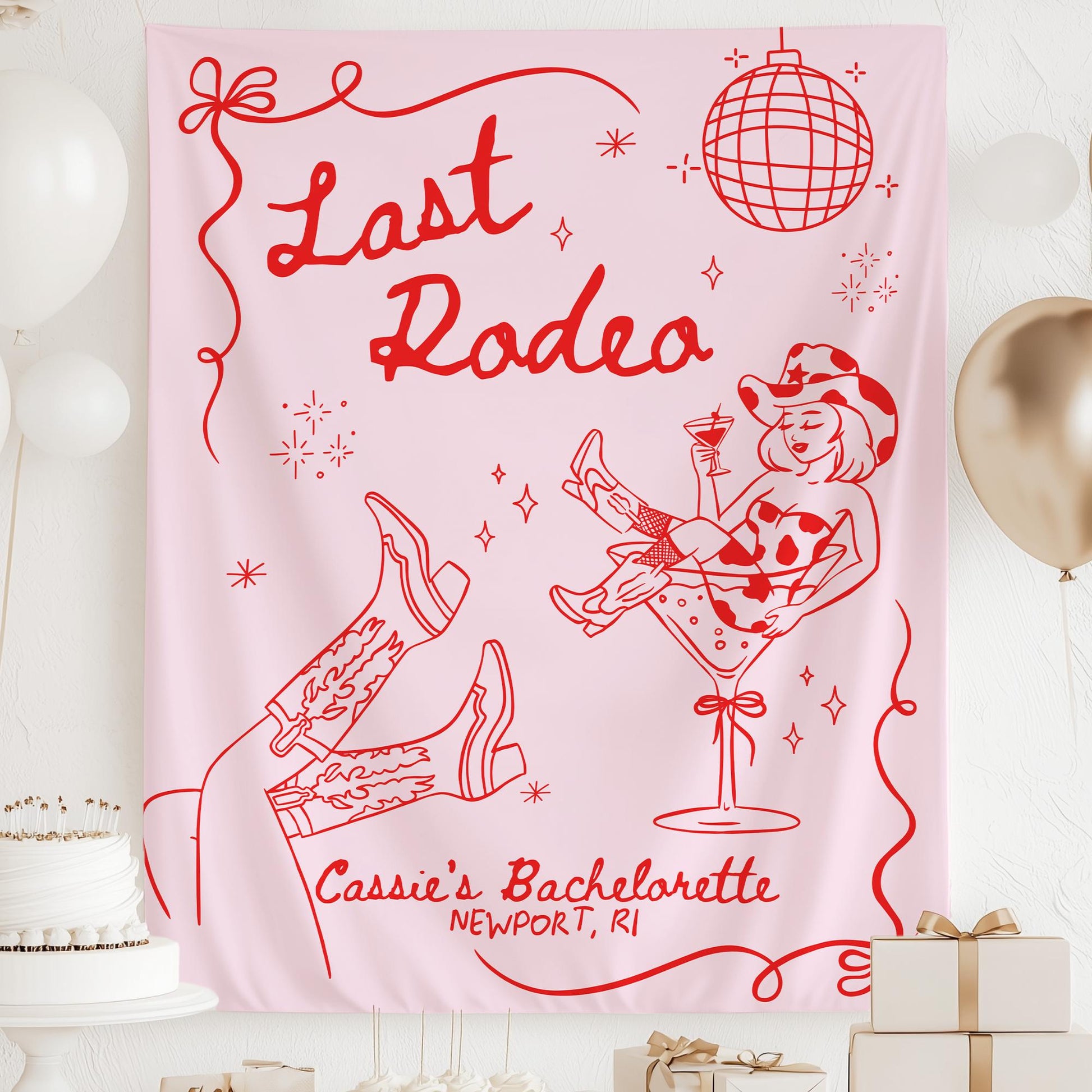 Last Rodeo Bachelorette Decorations Cowgirl Bachelorette Backdrop Nashville Bachelorette Banner Western Bachelorette Sign Disco Cowgirl