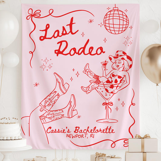 Last Rodeo Bachelorette Decorations Cowgirl Bachelorette Backdrop Nashville Bachelorette Banner Western Bachelorette Sign Disco Cowgirl