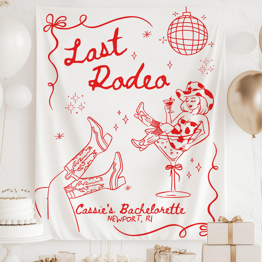 Last Rodeo Bachelorette Banner, Disco Cowboy Party Decor, Custom Decorations for Your Final Hoedown