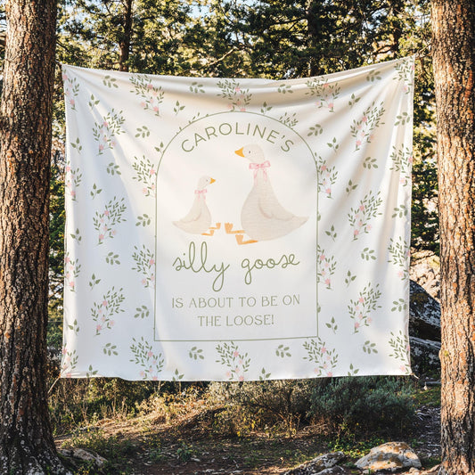 Silly Goose Baby Shower Banner, Fun Goose Decorations, Baby Shower Backdrop, Whimsical Party Sign