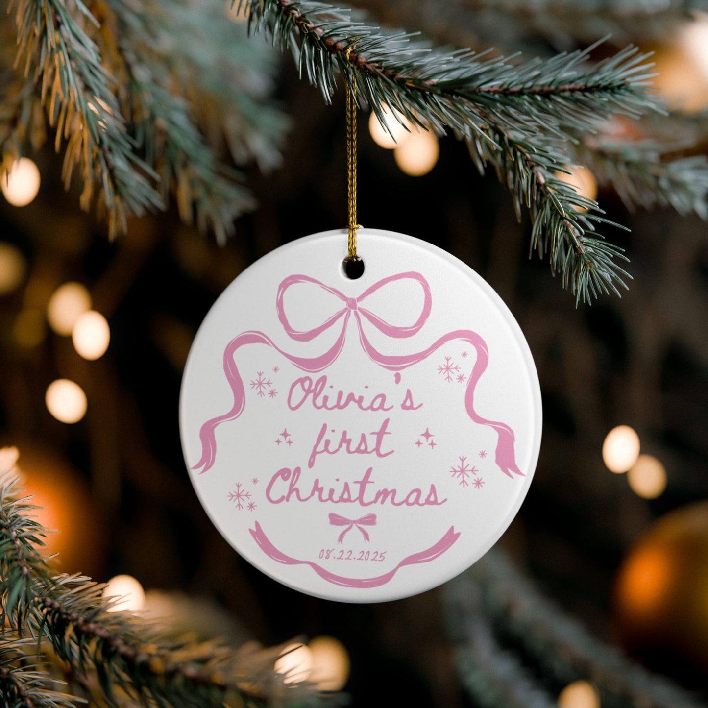 Baby Girl First Christmas Ornament, Custom Baby Ornament, Personalized First Christmas Gift, Cherished Holiday Keepsake