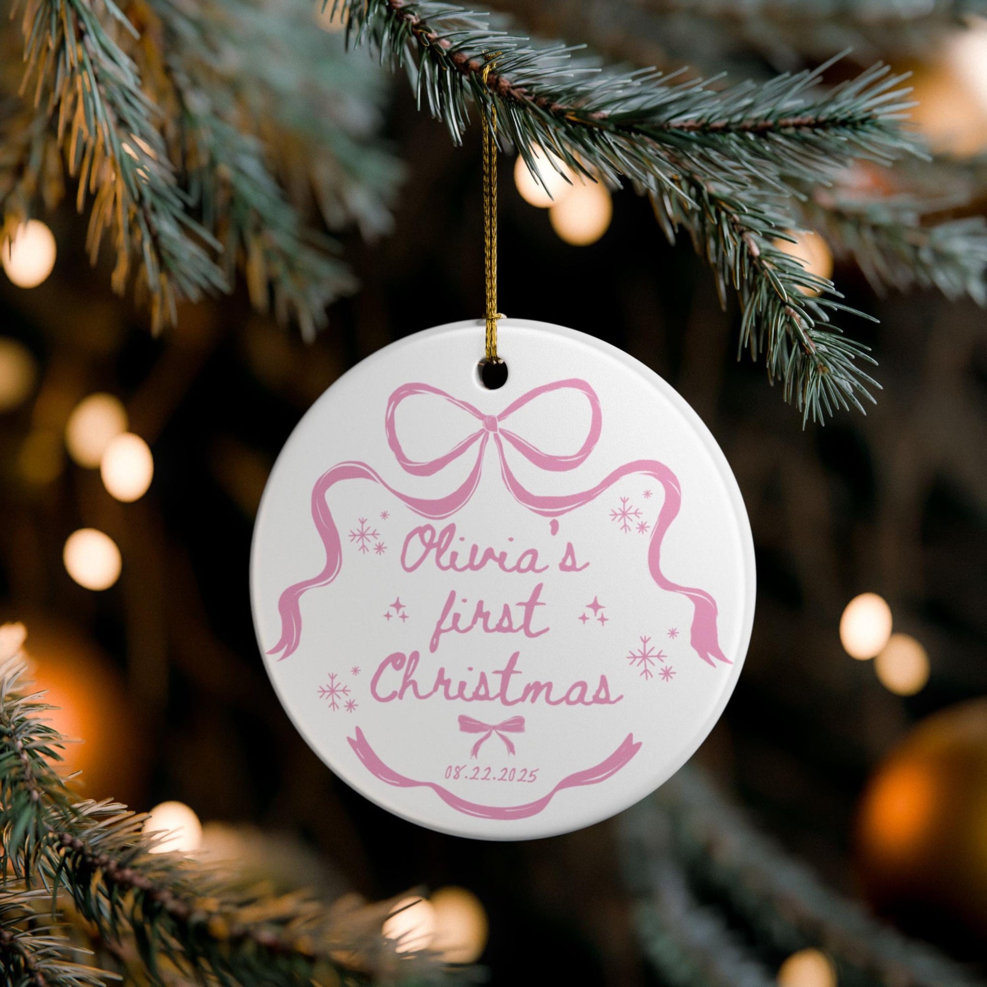 Baby Girl First Christmas Ornament, Custom Baby Ornament, Personalized First Christmas Gift, Cherished Holiday Keepsake