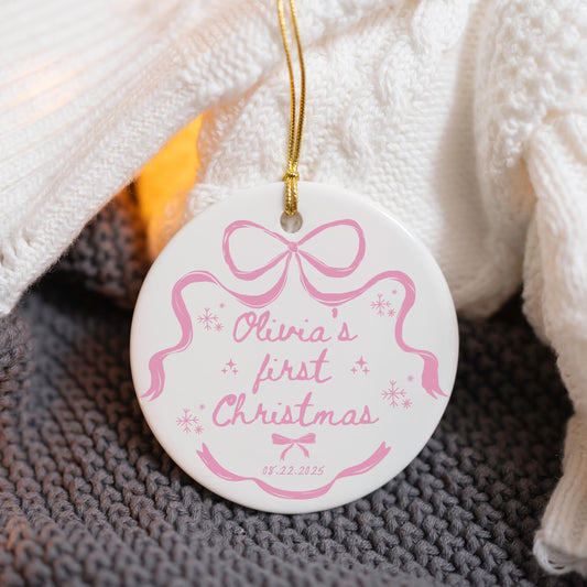 Baby Girl First Christmas Ornament, Unique Personalized Baby Gift, Custom Keepsake for Christmas, Special Holiday Decor