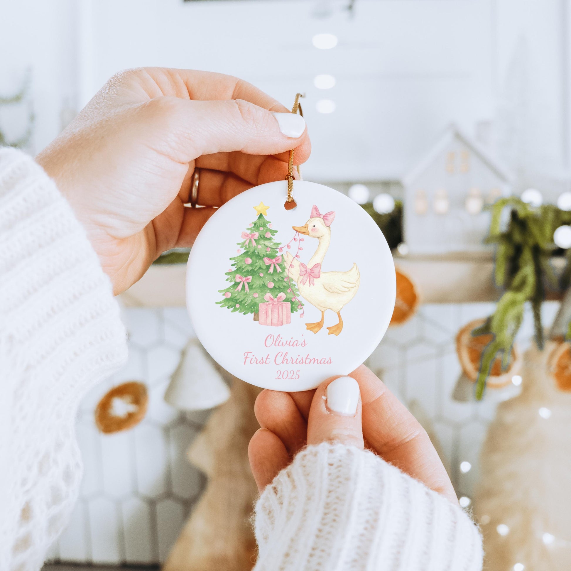 Silly Goose First Christmas Ornament, Personalized Baby&#39;s First Xmas Gift, Custom Keepsake for New Parents