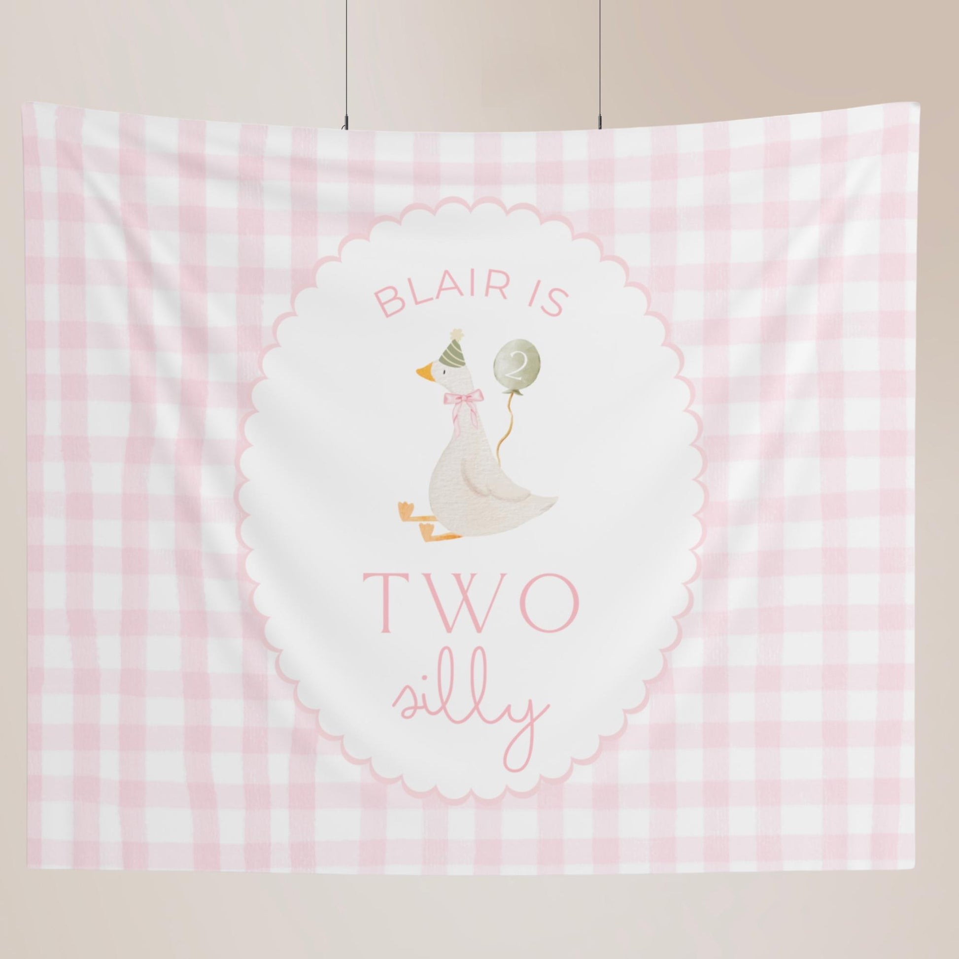 Two Silly Goose Birthday Personalized Banner 2nd Birthday Silly Goose Party Decor Photo Backdrop Goose Custom Banner Second Birthday Ideas