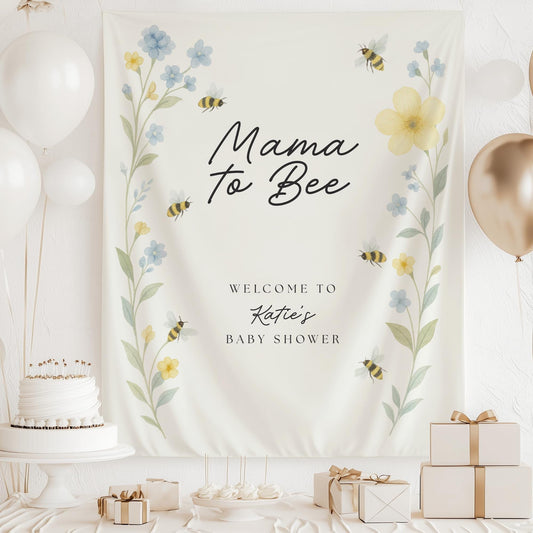 Mama to Bee Baby Shower Banner, Honeycomb Decor, Bee Theme Party Decorations, Gender Reveal Banner
