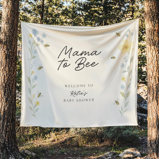 Mama to Bee Baby Shower Banner Honeycomb Decor Bee Theme Party Decorations Gender Reveal Banner Floral Bee Decor Bee Baby Shower Sign